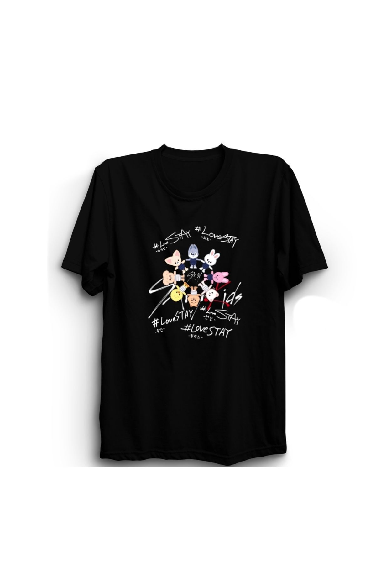 The Fame Stray Kids, Skzoo, Elele, K-Pop Müzik Grubu Baskılı, Unisex, %100 Pamuk Tişört