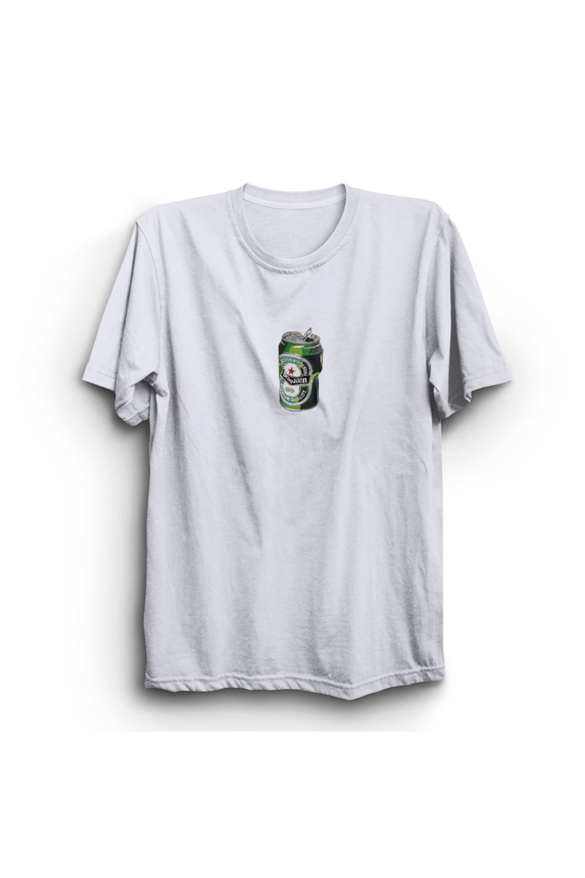 The Fame Crushed Beer Can, Bira Baskılı, Unisex, %100 Pamuk Tişört