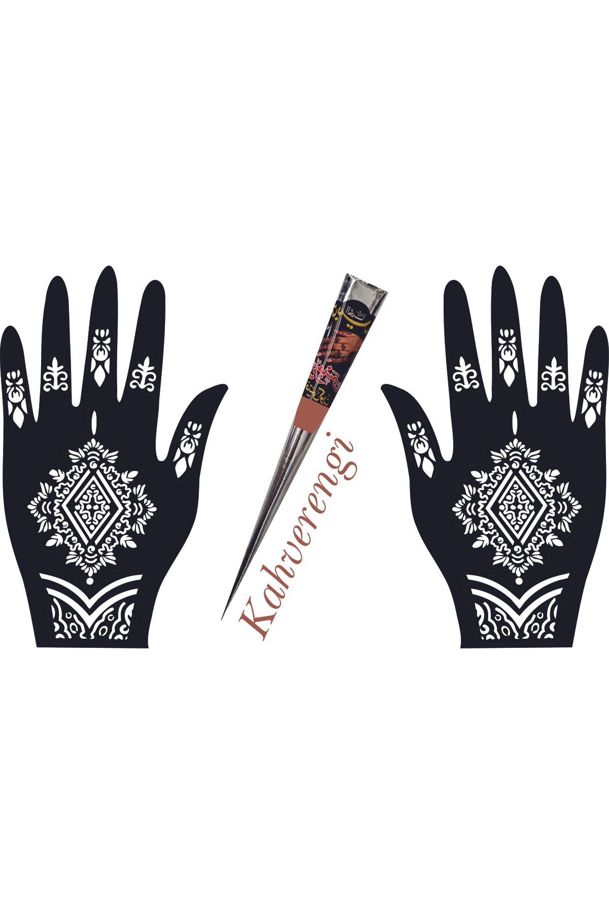hennadibace El Deseni Kına Kalıbı (GEÇİCİ DÖVME ŞABLONU) Hint Kınası Henna Tattoo Stencil Kına Gecesi