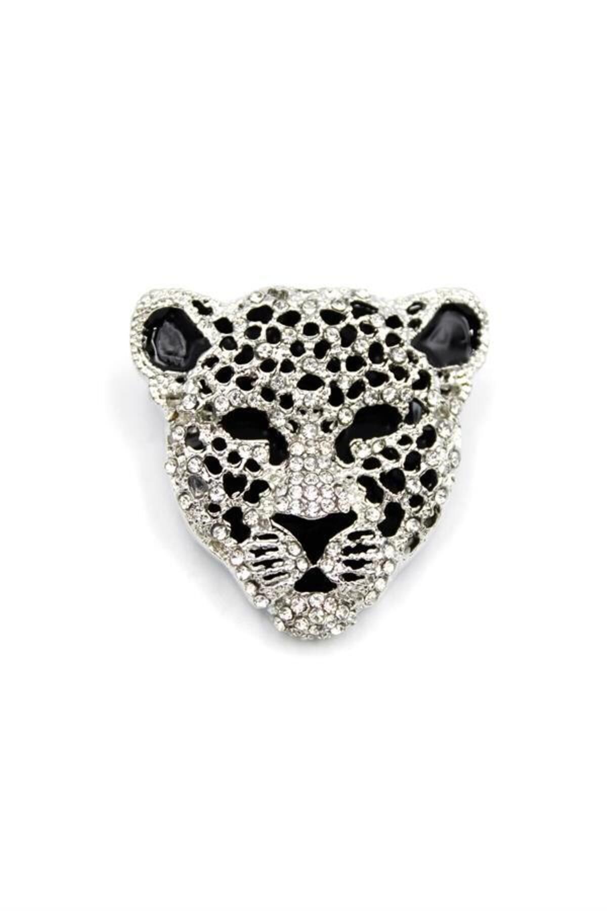Royaleks Leopar Broş - Gümüş