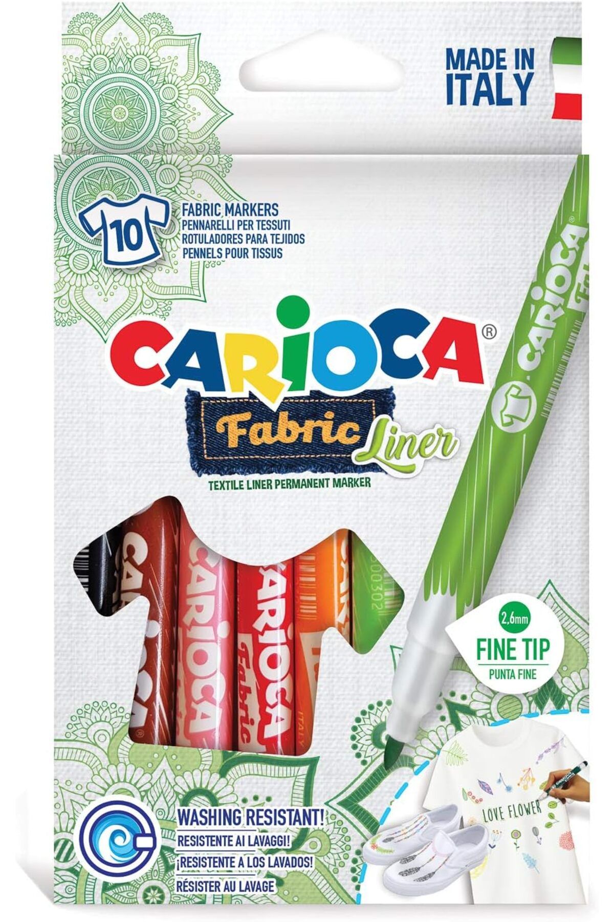 CARIOCA Keçeli Kumaş Boya Kalemi Fine 10'Lu