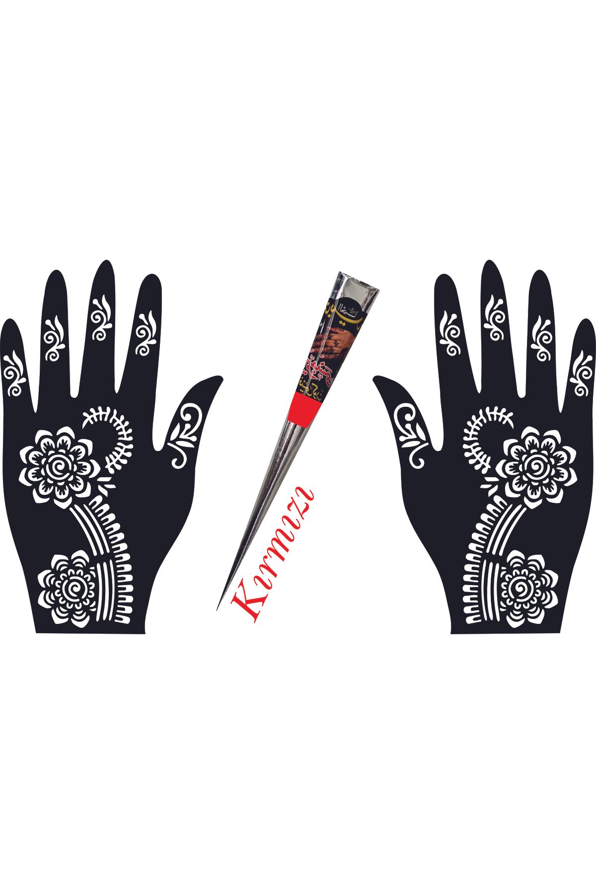 hennadibace El Deseni Kına Kalıbı (GEÇİCİ DÖVME ŞABLONU) Hint Kınası Henna Tattoo Stencil Kına Gecesi