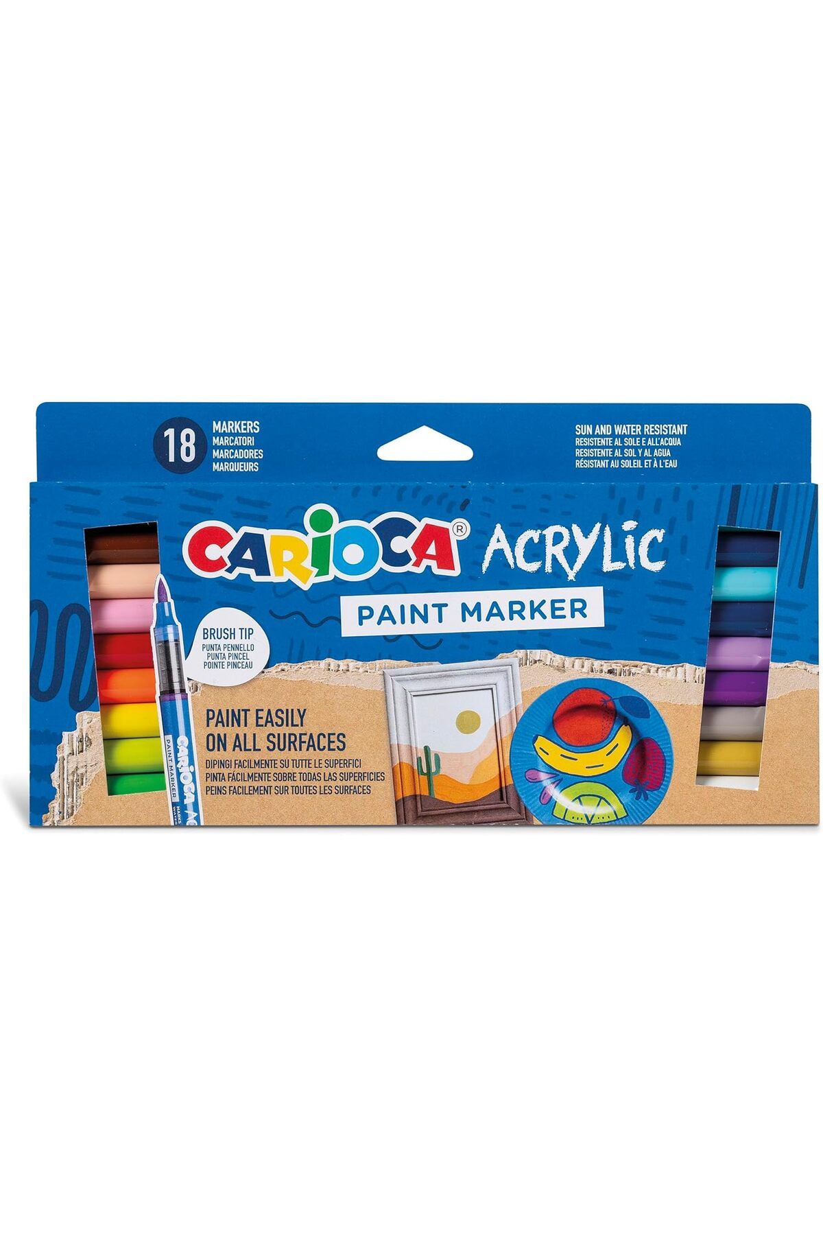 CARIOCA Akrilik Paint Marker Su Bazlı Fırça Uçlu 18'Li