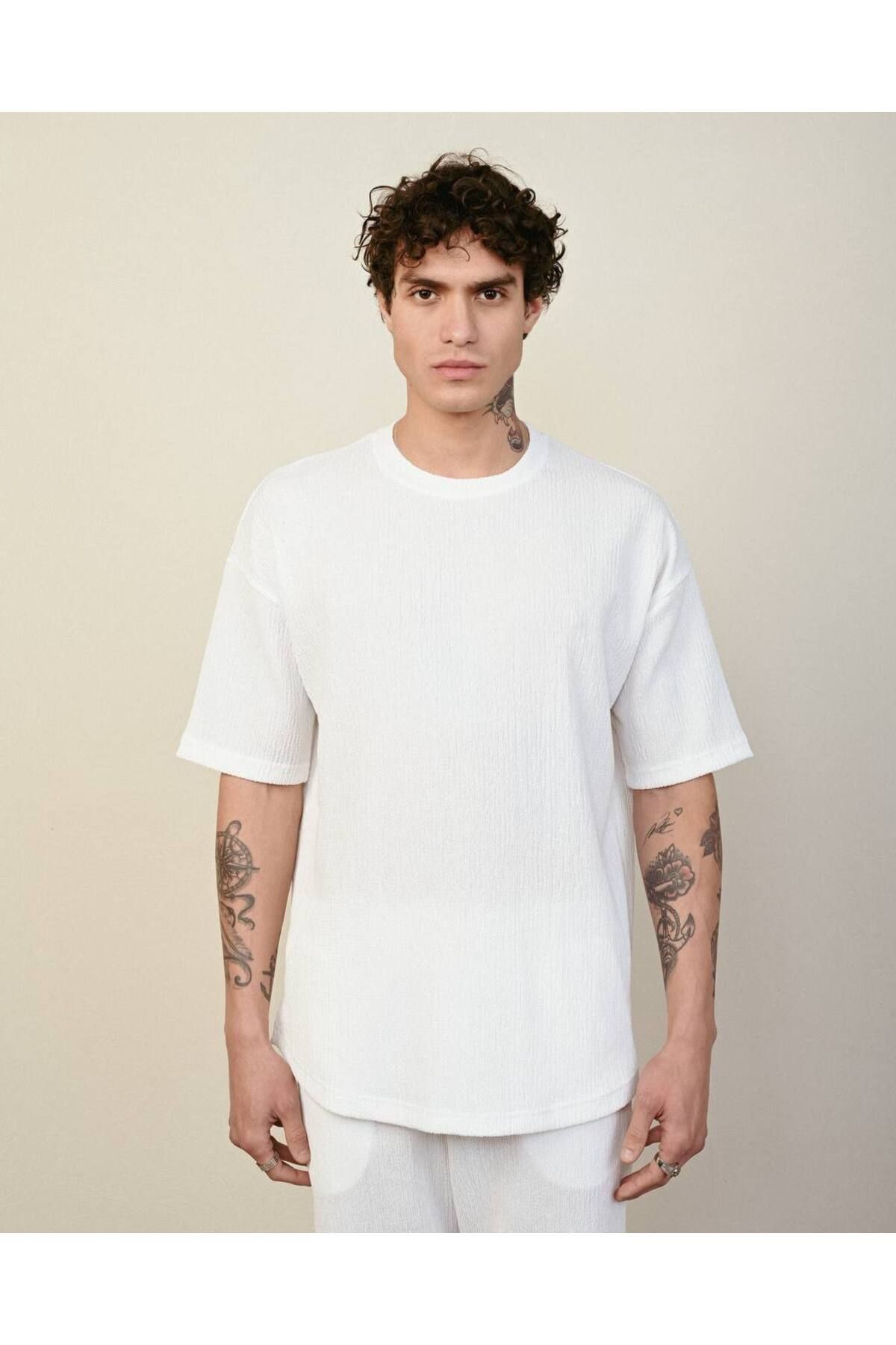 MARRAKECH Erkek Krinkıl Oversize T-Shirt