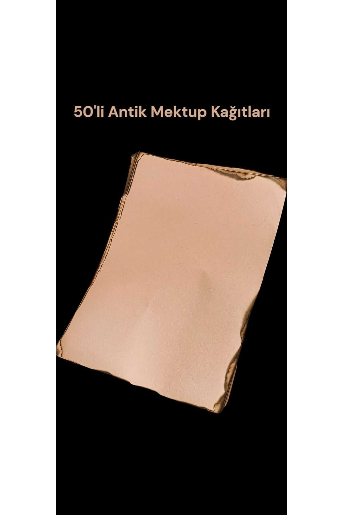 hobidaşım 50'li El Yapımı Antik Mektup Kağıdı – Yıpranmış ve Yakılmış Kenarlı Vintage Yazı Kağıdı