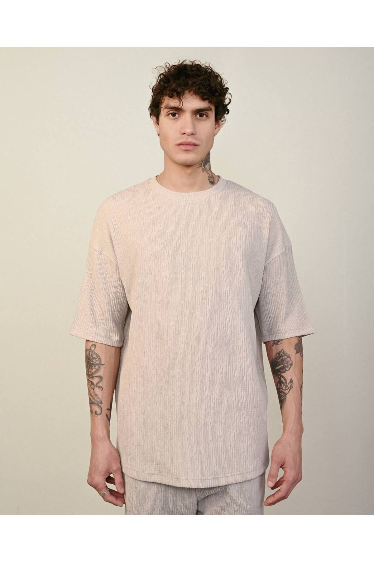 MARRAKECH Erkek Krinkıl Oversize T-Shirt