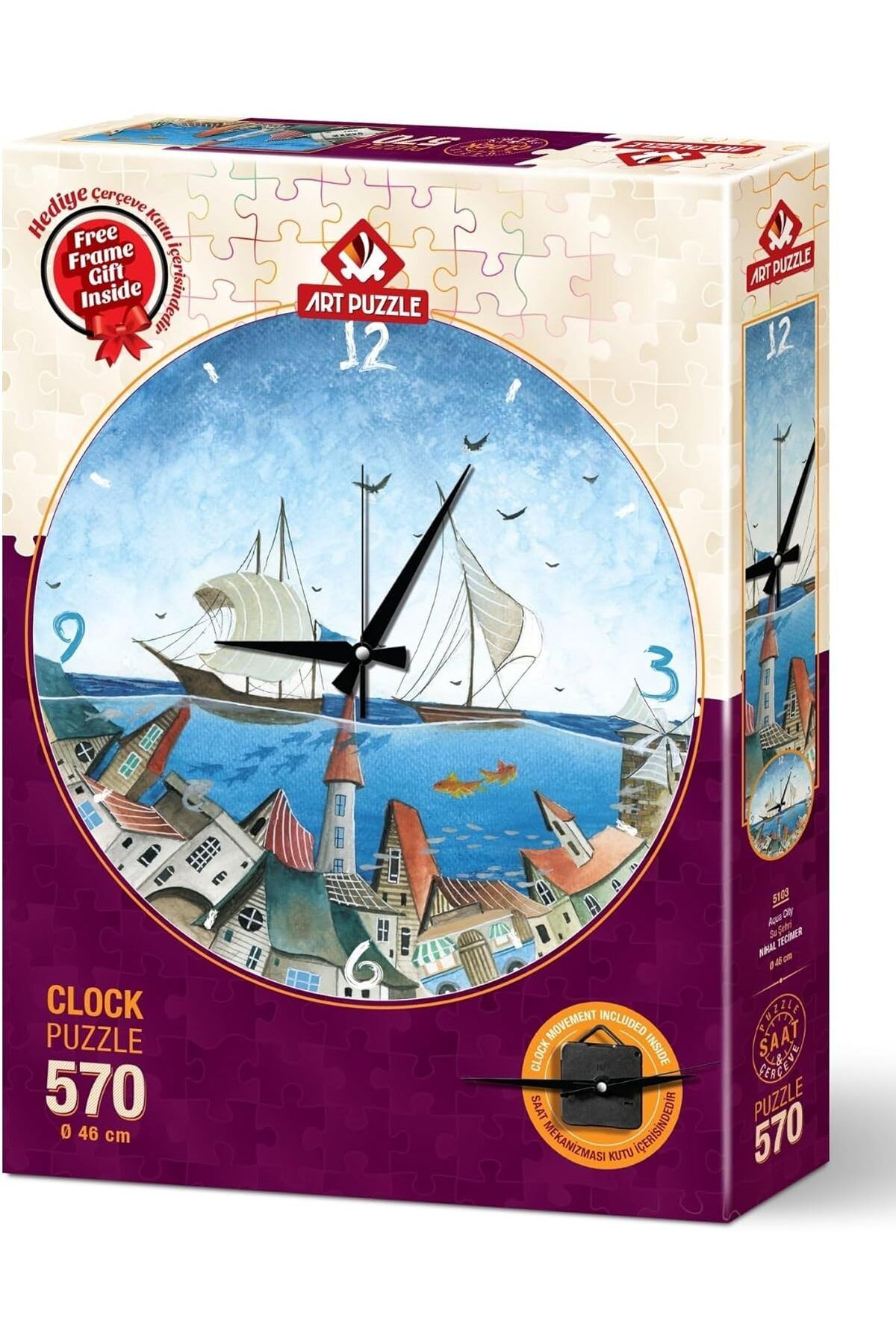 Art Puzzle Su Şehri 570 Parça Saat Puzzle