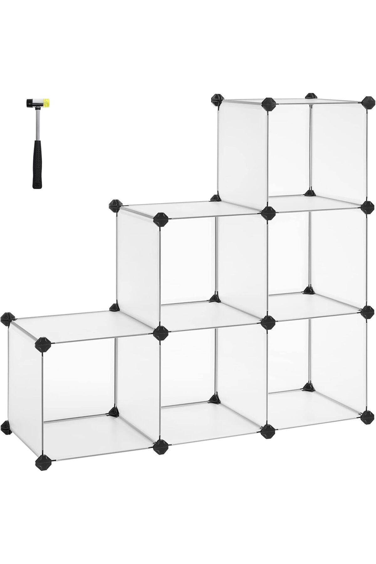 STOREMAX mrttnca Takılabilir raf, plastik raf, DIY küp raf, basamaklı raf, raf sistemi, 6 bölme, oyuncakl