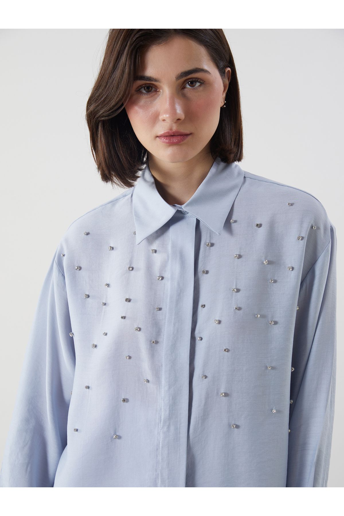 LC Waikiki Taşlı Oversize Kadın Gömlek Tunik