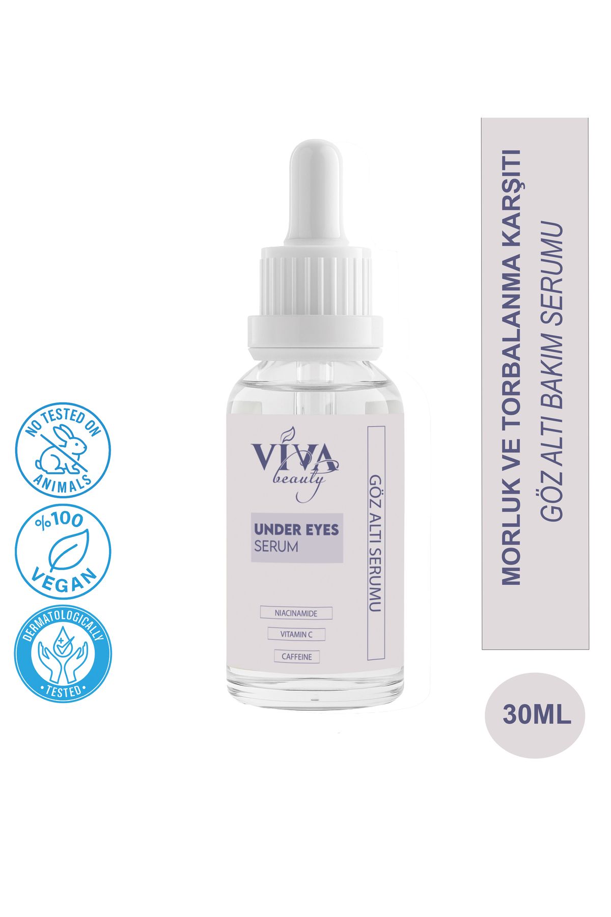 VivaBeauty Göz Altı Torbalanma, Morluk Ve Koyu Halka Karşıtı Kafein C Vitamini Göz Altı Serumu
