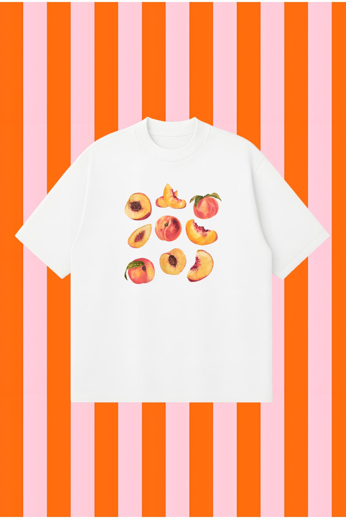 PURE POWER Şeftali Boxy Fit Oversize Unisex Tshirt – Baskılı Tişört | Streetwear