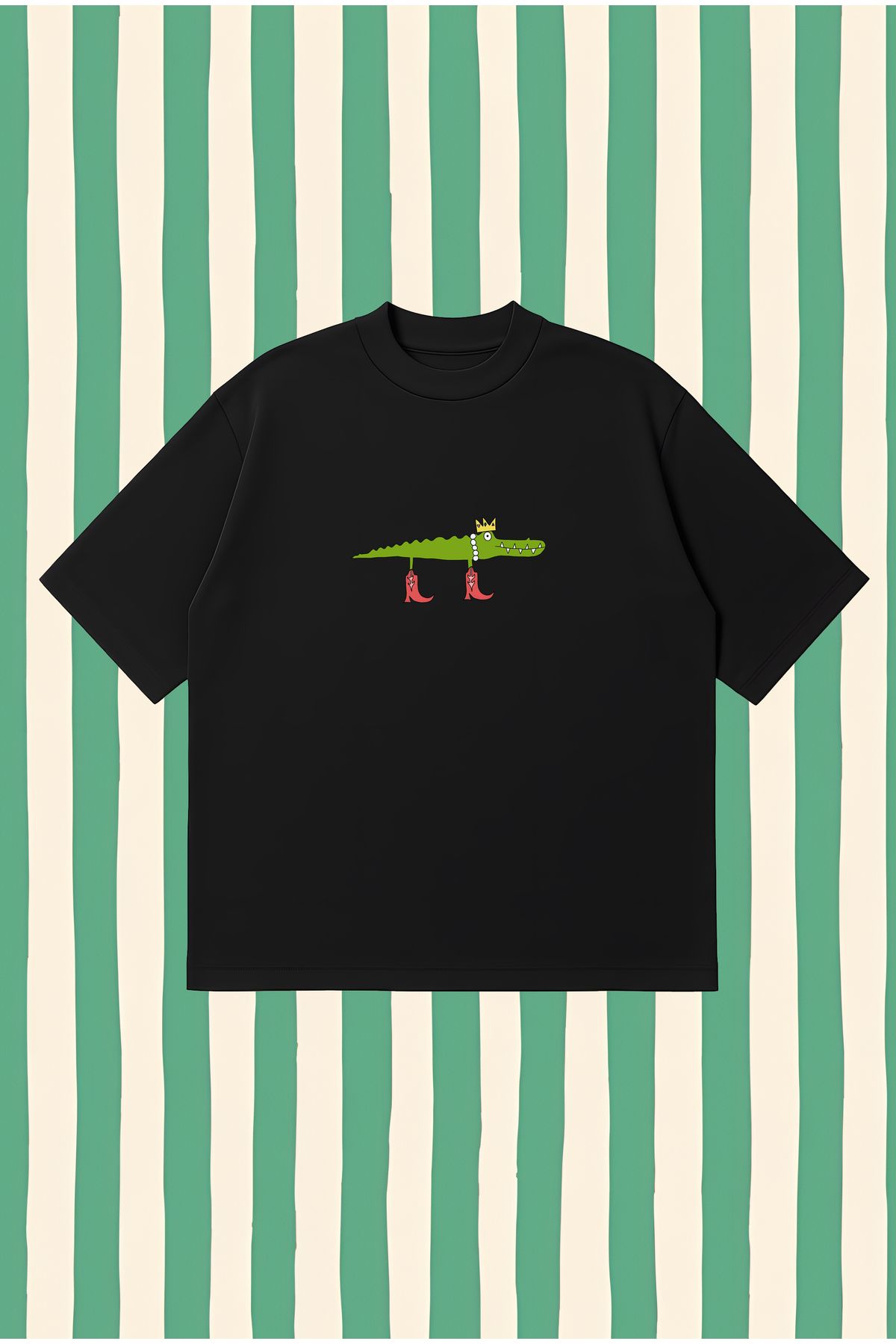 PURE POWER Crocodile Boxy Fit Oversize Unisex Tshirt – Baskılı Tişört | Streetwear