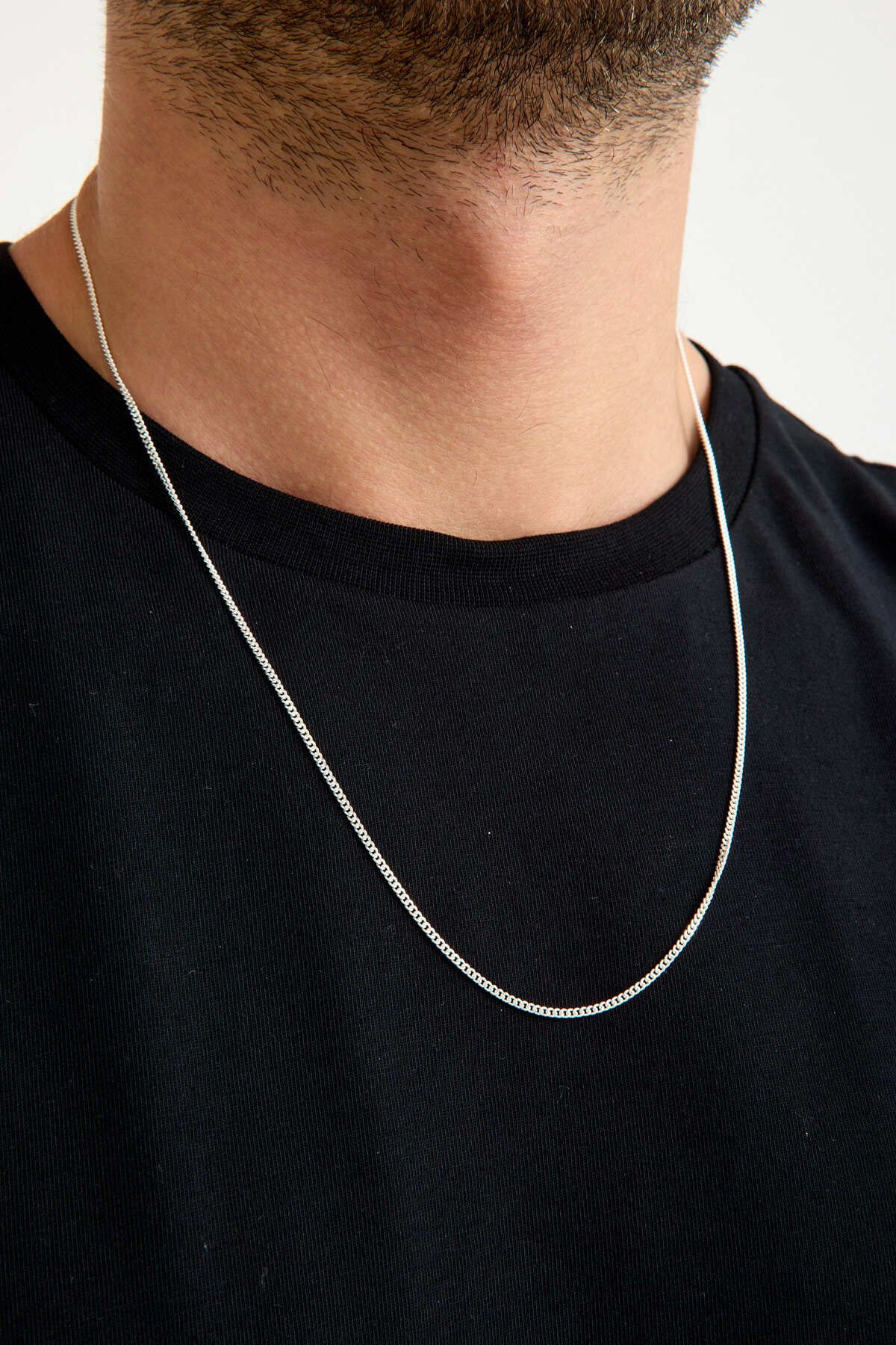 ANDA 925 Ayar Gümüş Unisex Gurmet Zincir Kolye 1.7 mm 60 cm