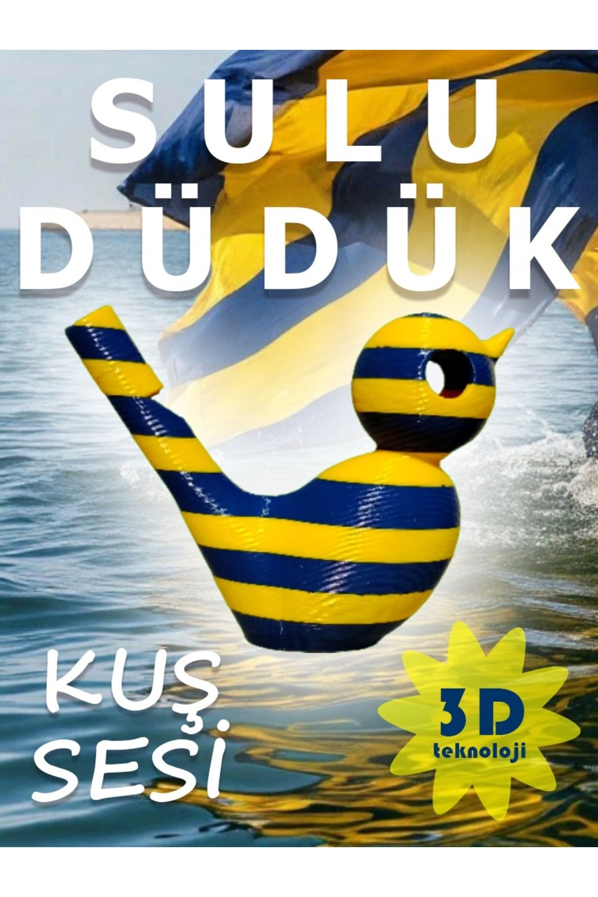 Kabajur Sarı Lacivert Kuş Sulu Düdük - Kanarya sesi