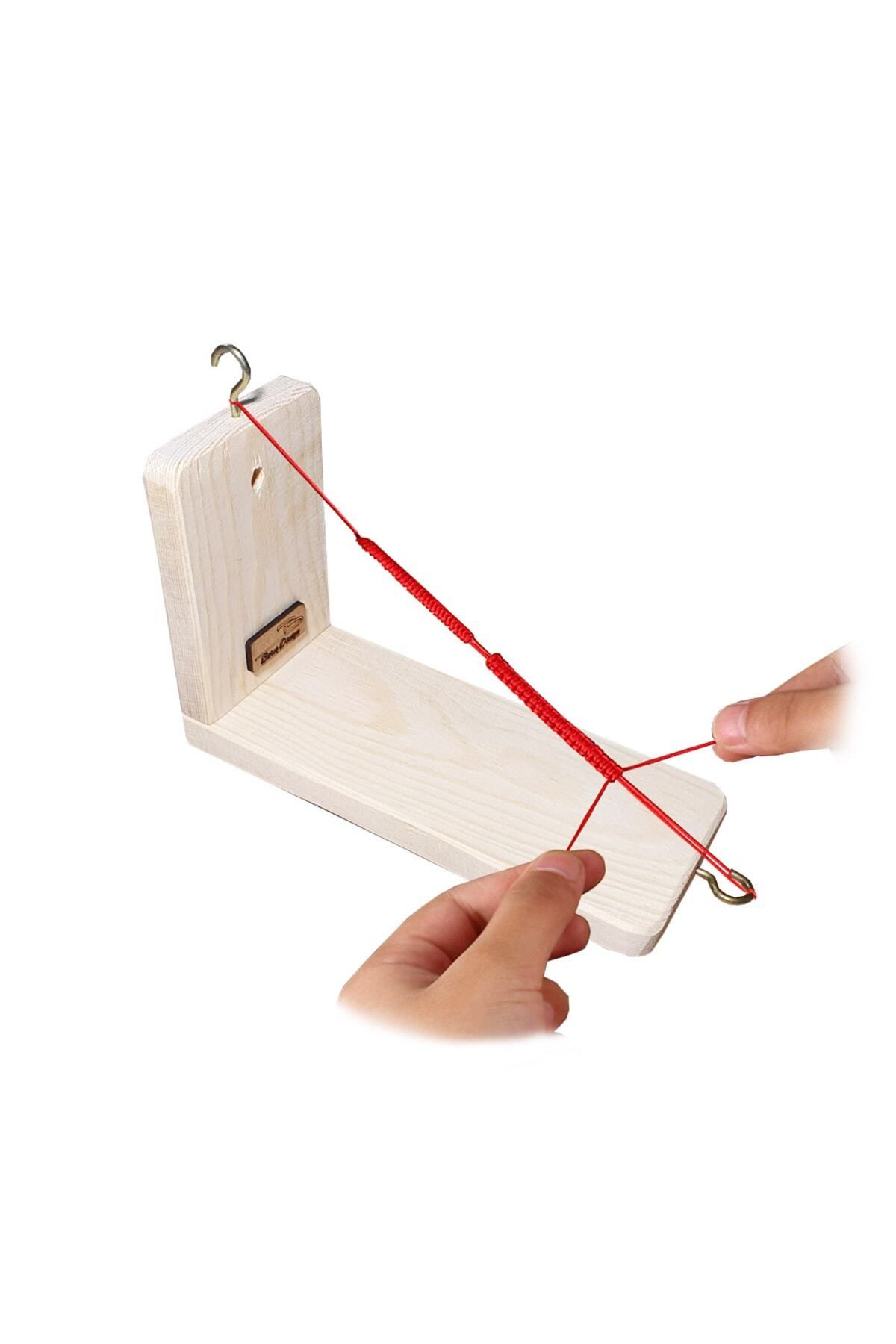 DEKORANLA Doğal Ahşap Bileklik Örme Aparatı ve Stand 20x12cm
