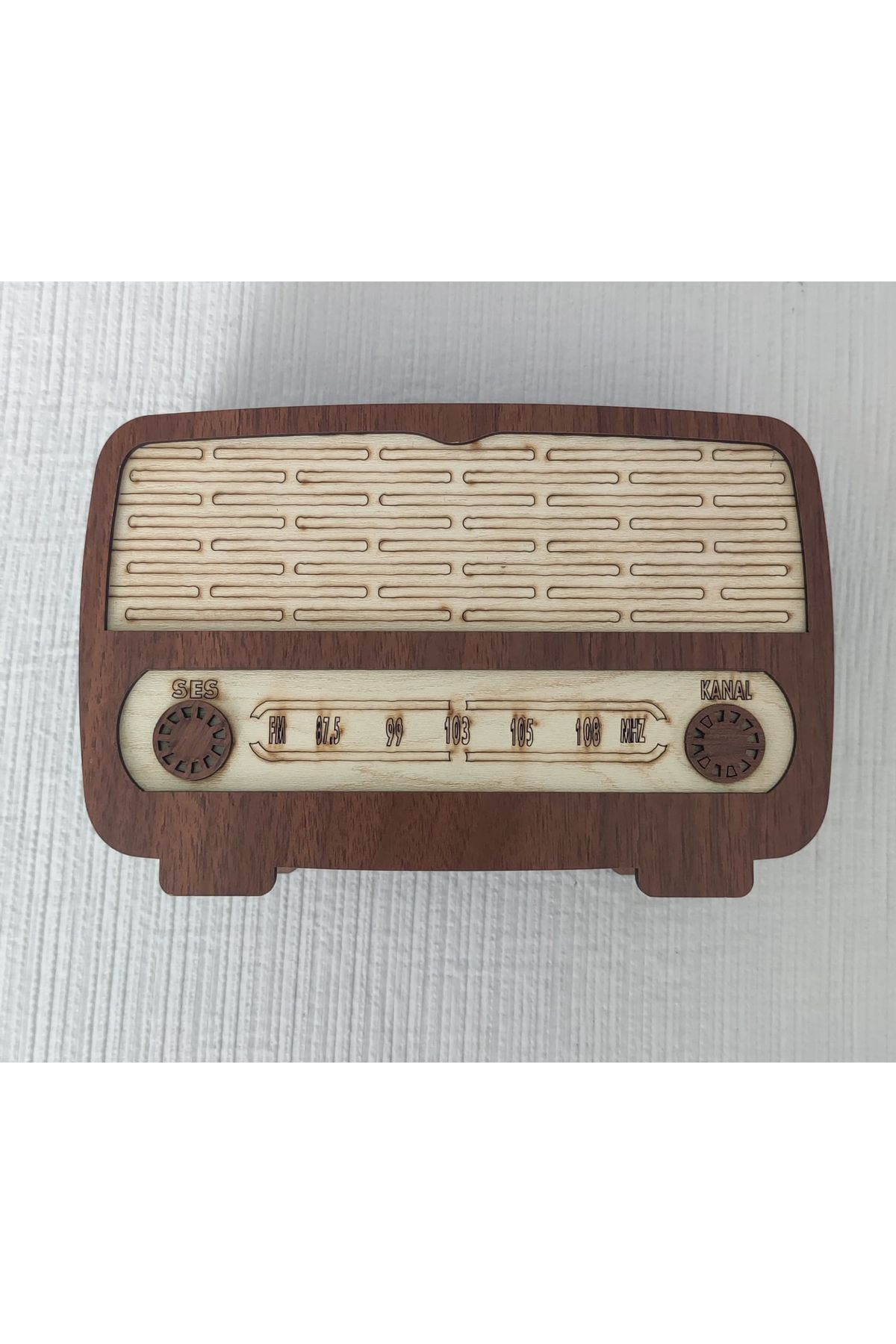 DEKORANLA Rustik Ahşap Radyo Kumbara, şık ve doğal tasarım ile evinize sıcaklık katın