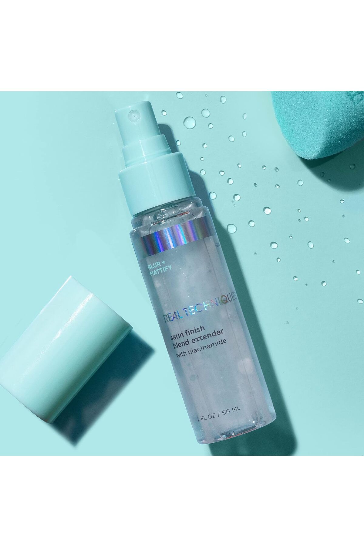 Real Techniques-Sponge+ Setting Spray for Face, Mattify With Niacinamide, Sponge Extender Mist 7
