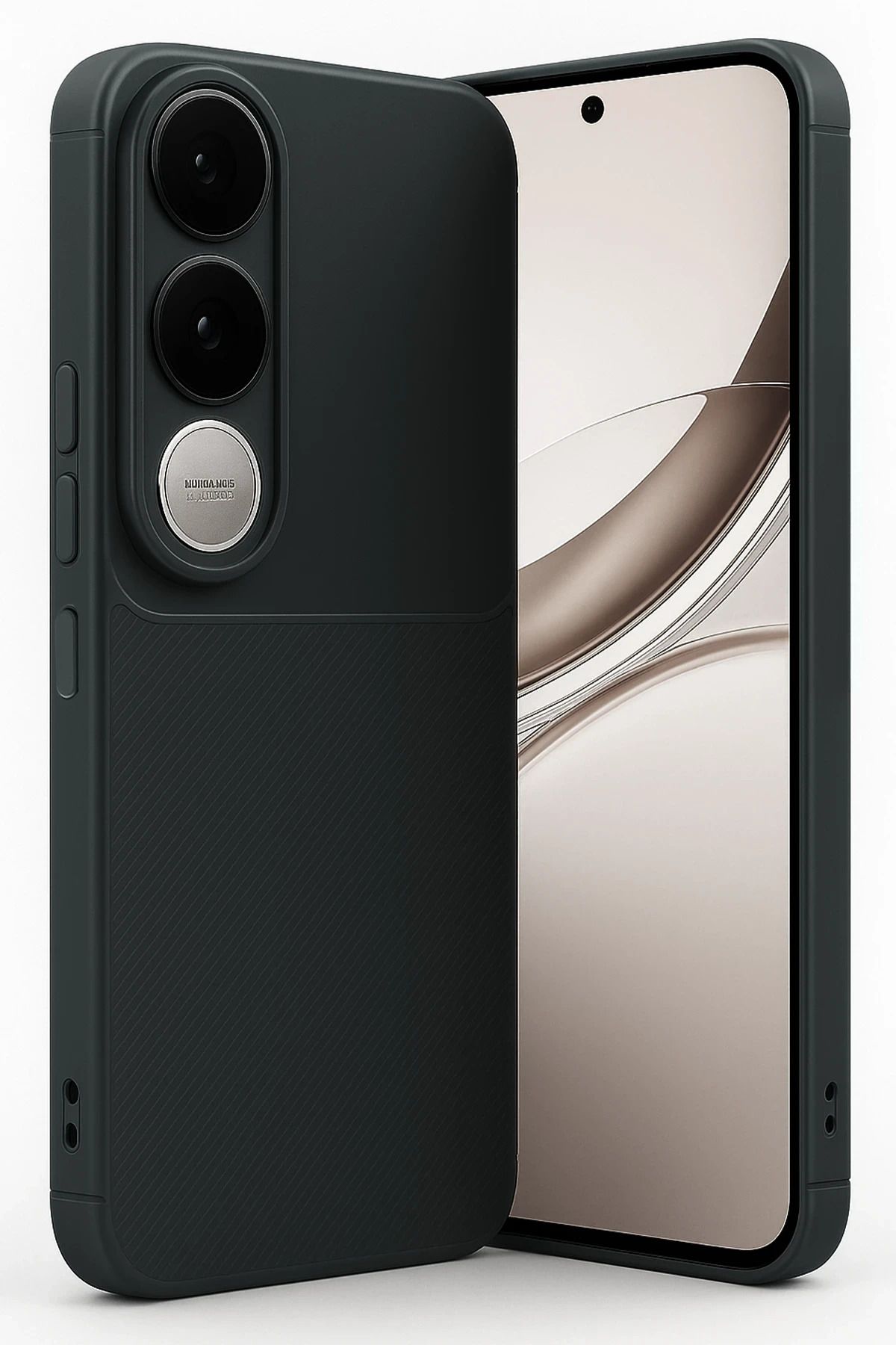 cepmoda Vivo V50 LiTE (4G) AUTOFOCUS KARBON görünümlü Silikon Telefon Kılıfı (YERLİ ÜRETİM) - SİYAH