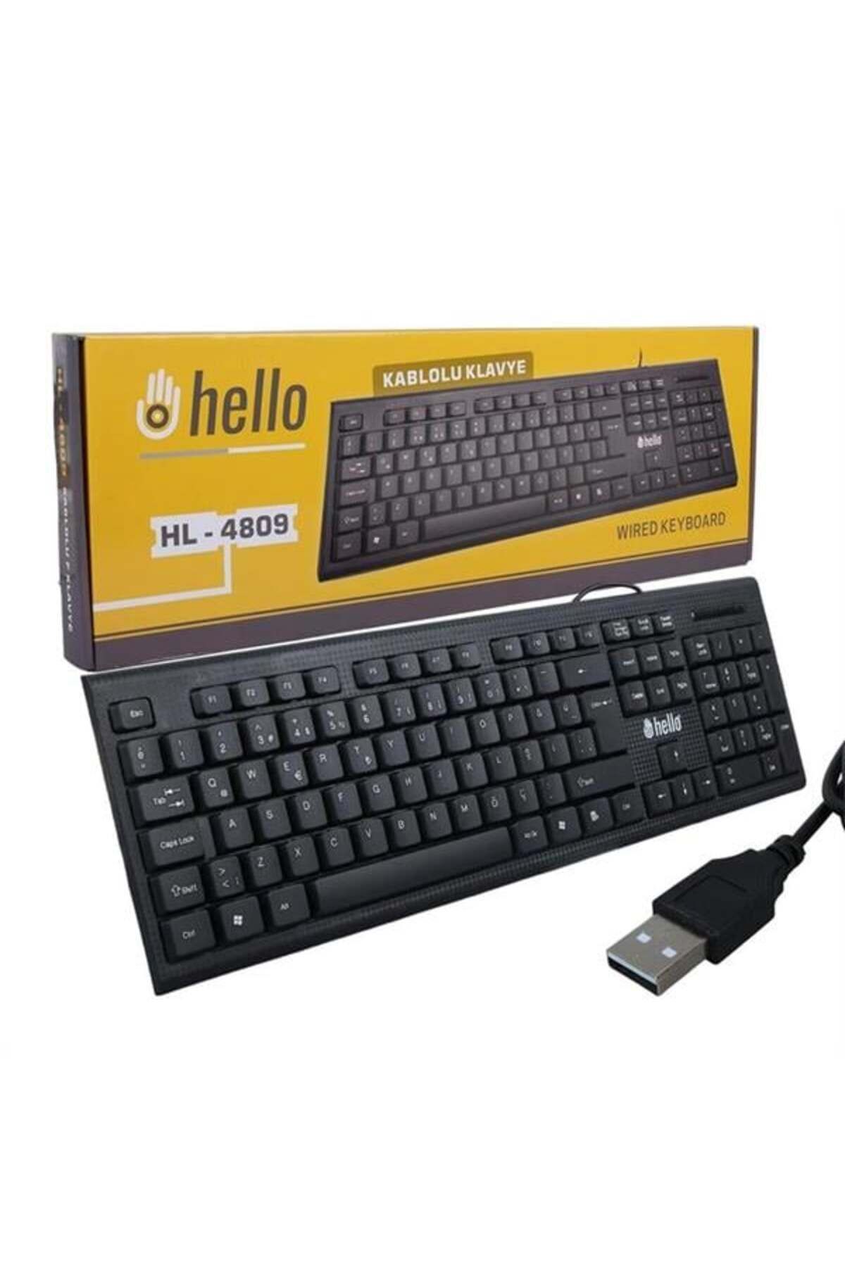 Pazarcan Hello Hl-4809 Siyah Usb Kablolu Standart Türkçe Q Klavye