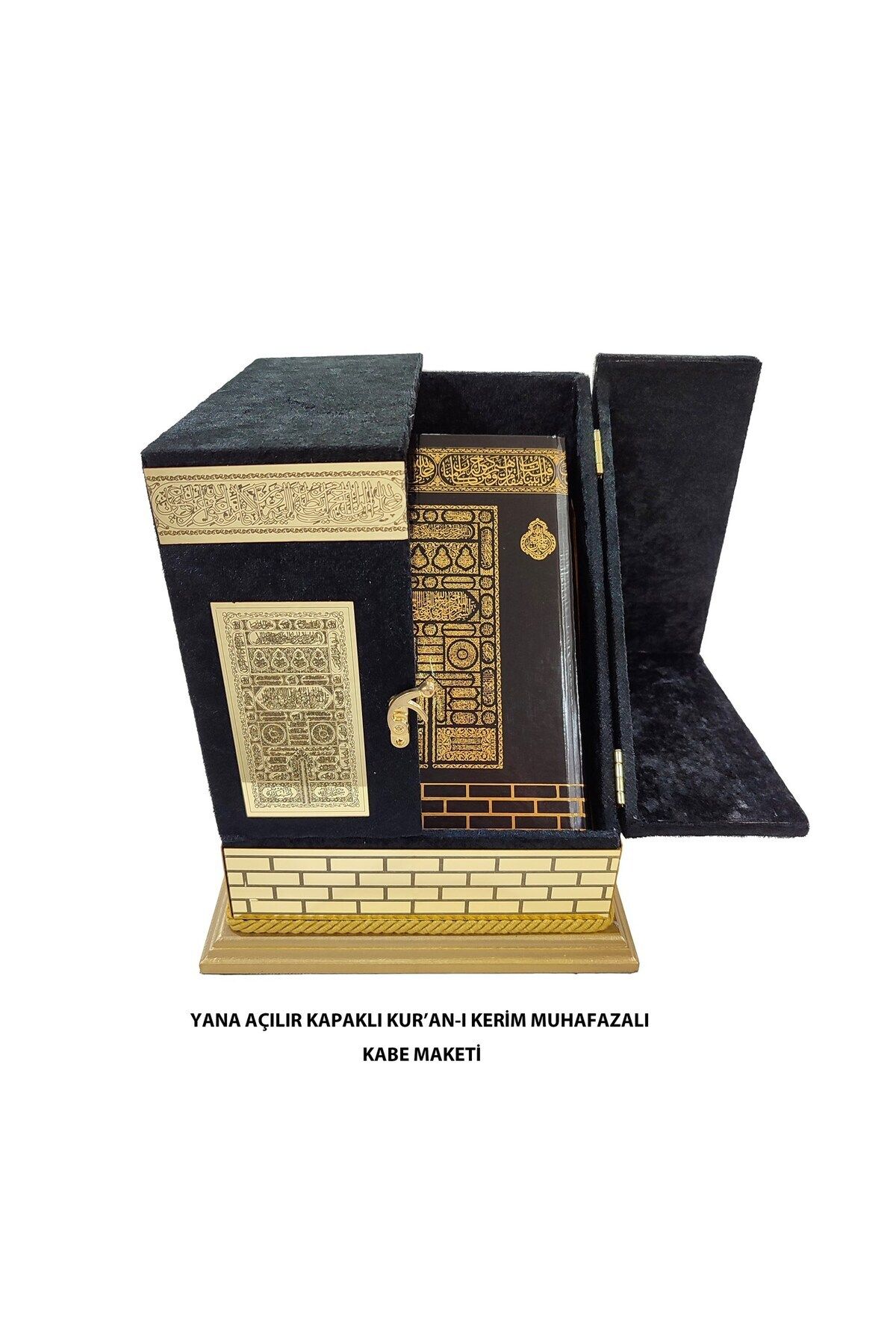 DEKORANLA Yana Açılır Kapaklı, Kabe Temalı, Muhafazalı, Siyah, Eşsiz Tasarım
