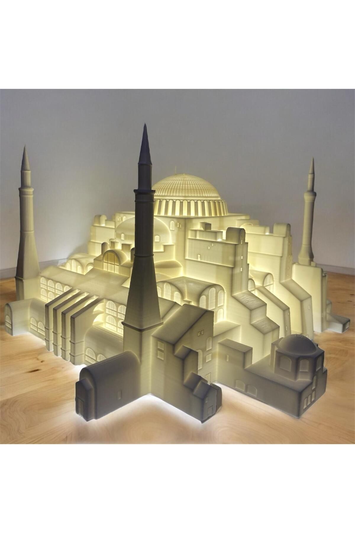 DEKORANLA Işıklı Ayasofya Camii Mini Maket, güzel dekoratif hediye ve koleksiyon ürünü