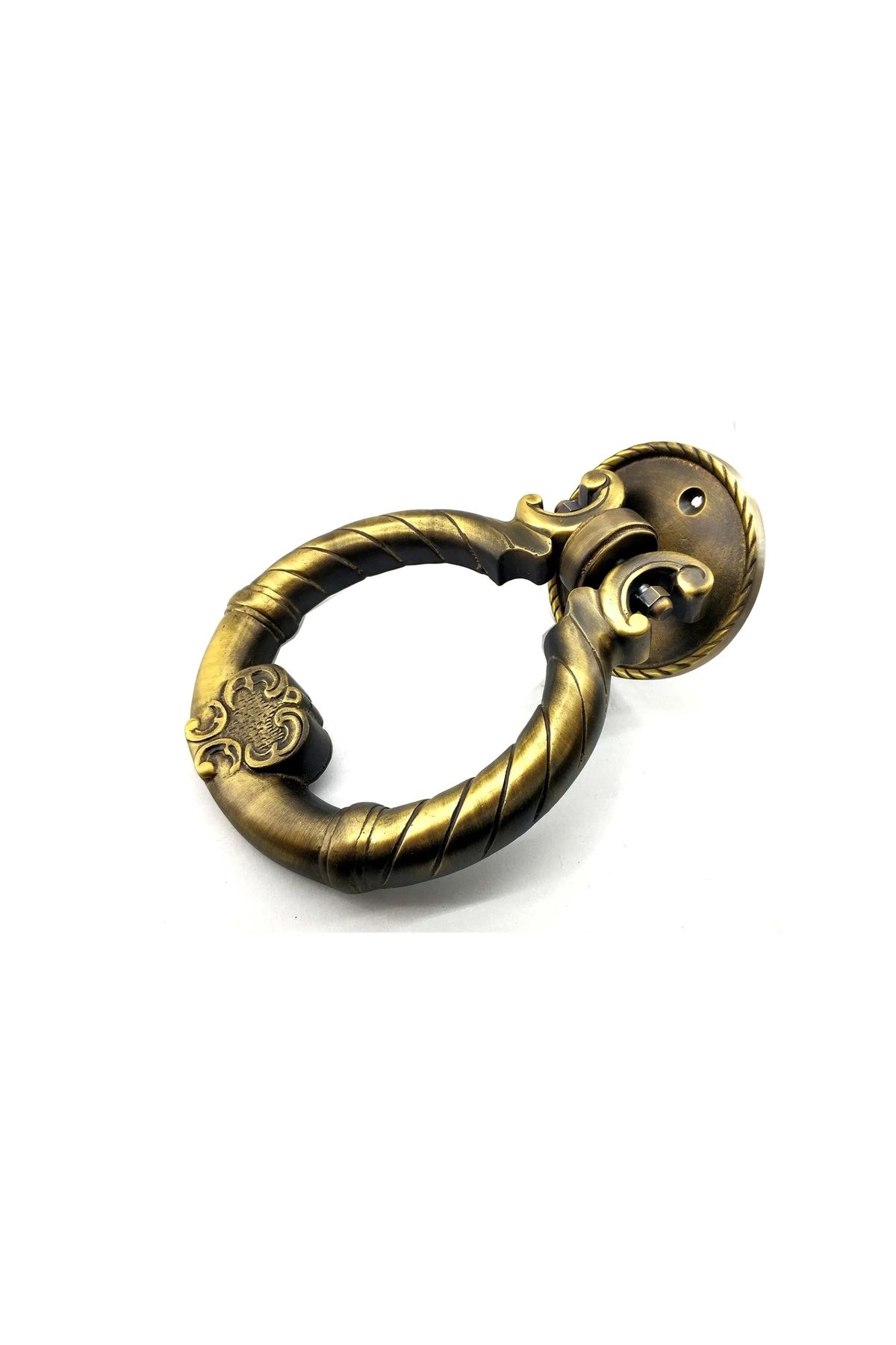 Yuba Avm Antika Tarz Dekoratif Pirinç Saray Kapı Tokmağı, Taktak - 97mm, Antik