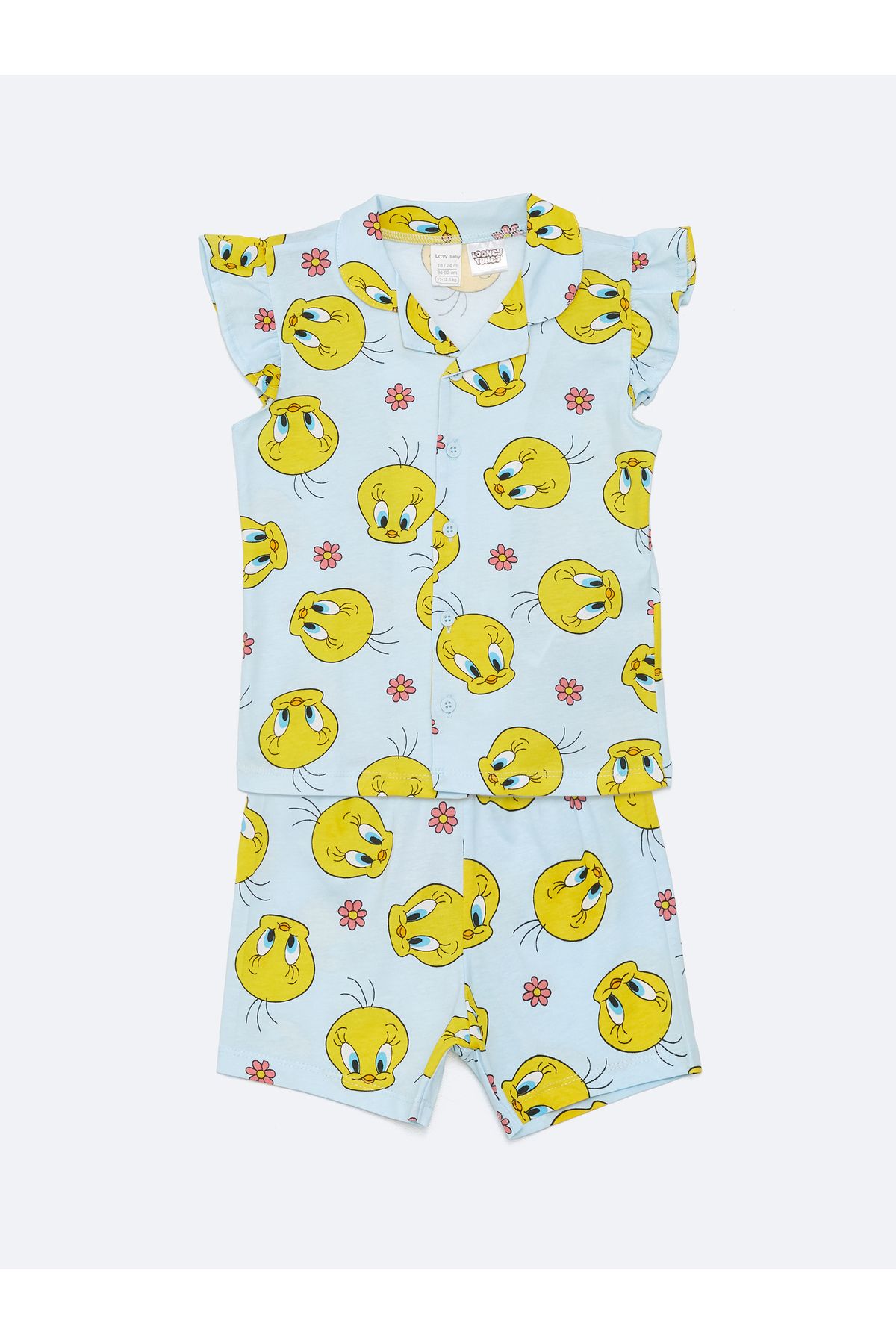 LC Waikiki Tweety Baskılı Kız Bebek Şortlu Pijama Takımı