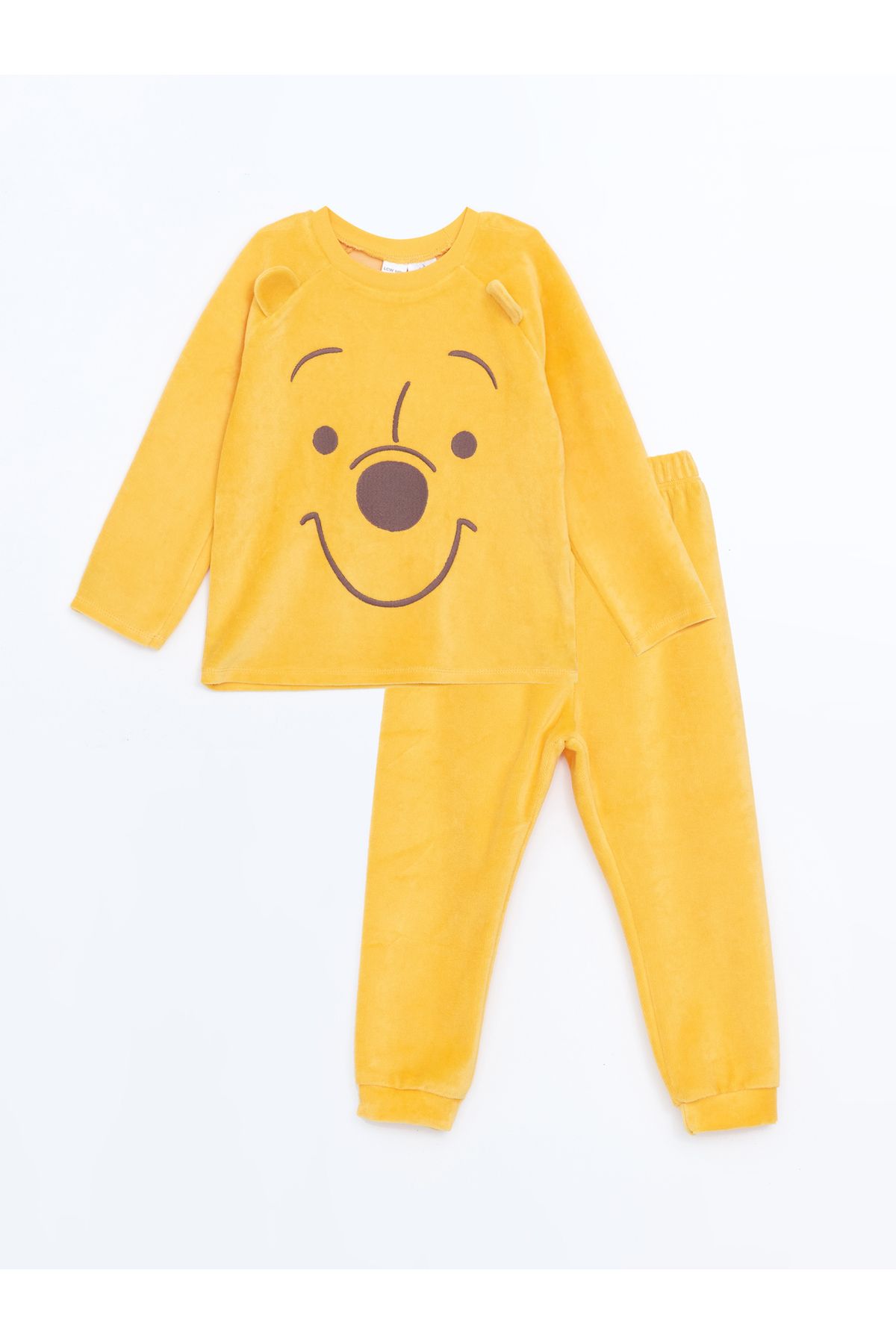 LC Waikiki Kadife Winnie the Pooh Baskılı Erkek Bebek Pijama Takımı