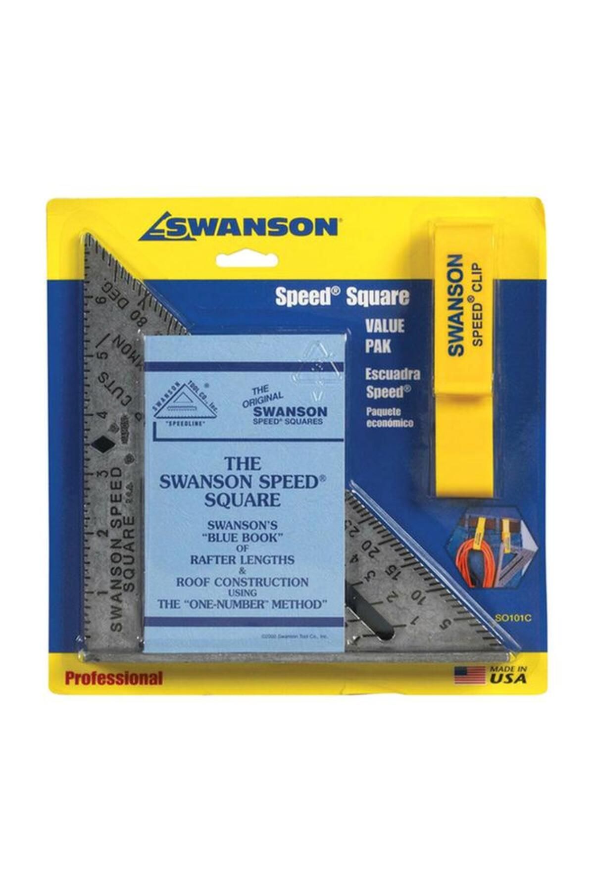 Generic-SWANSON Carpenter Square Layout Tool with Speed Clip and Blue Book Grey 7inch 2
