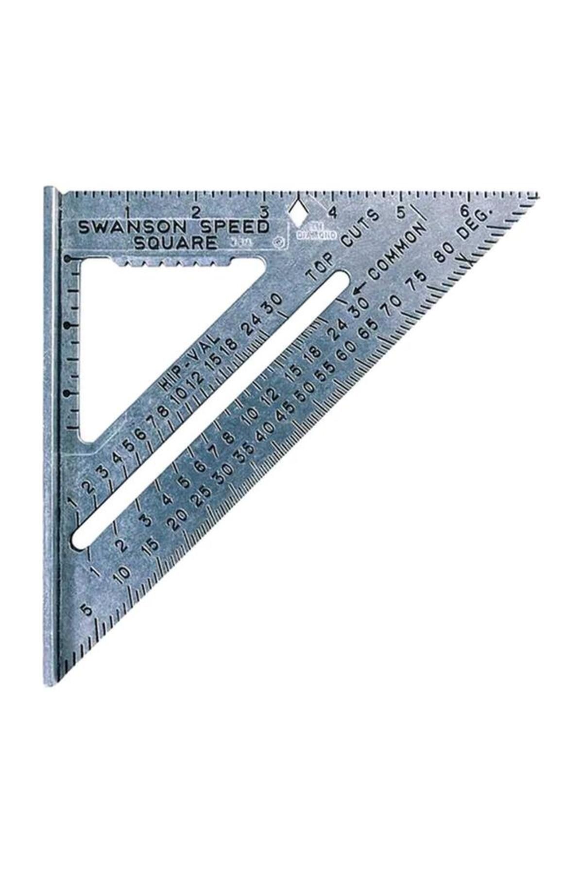 Generic-SWANSON Carpenter Square Layout Tool with Speed Clip and Blue Book Grey 7inch 3