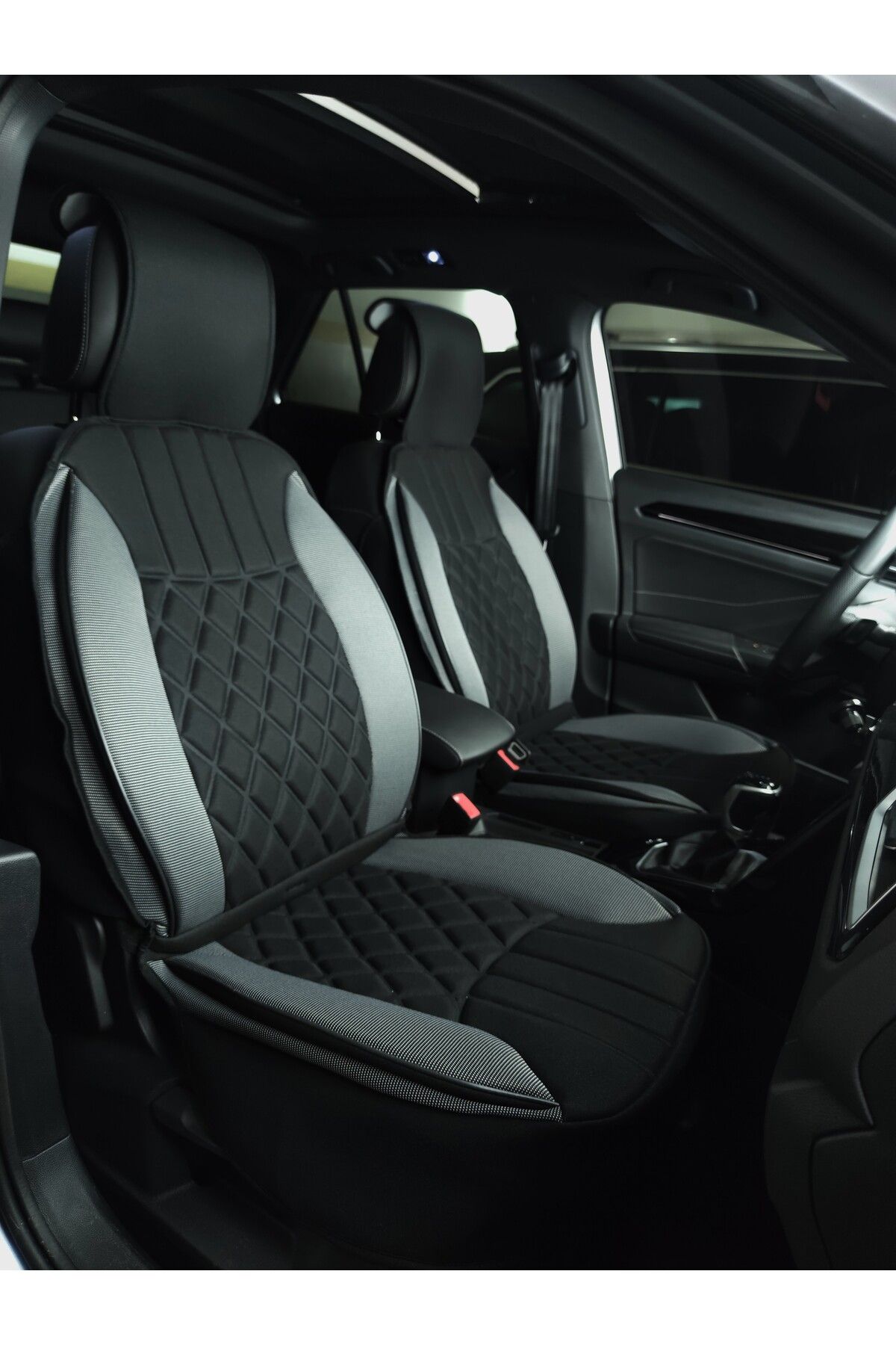 autogoodstore Dacia Logan Uyumlu Lüx Oto Koltuk Minderi Ön Arka 5'li Set Elegance Siyah Gri