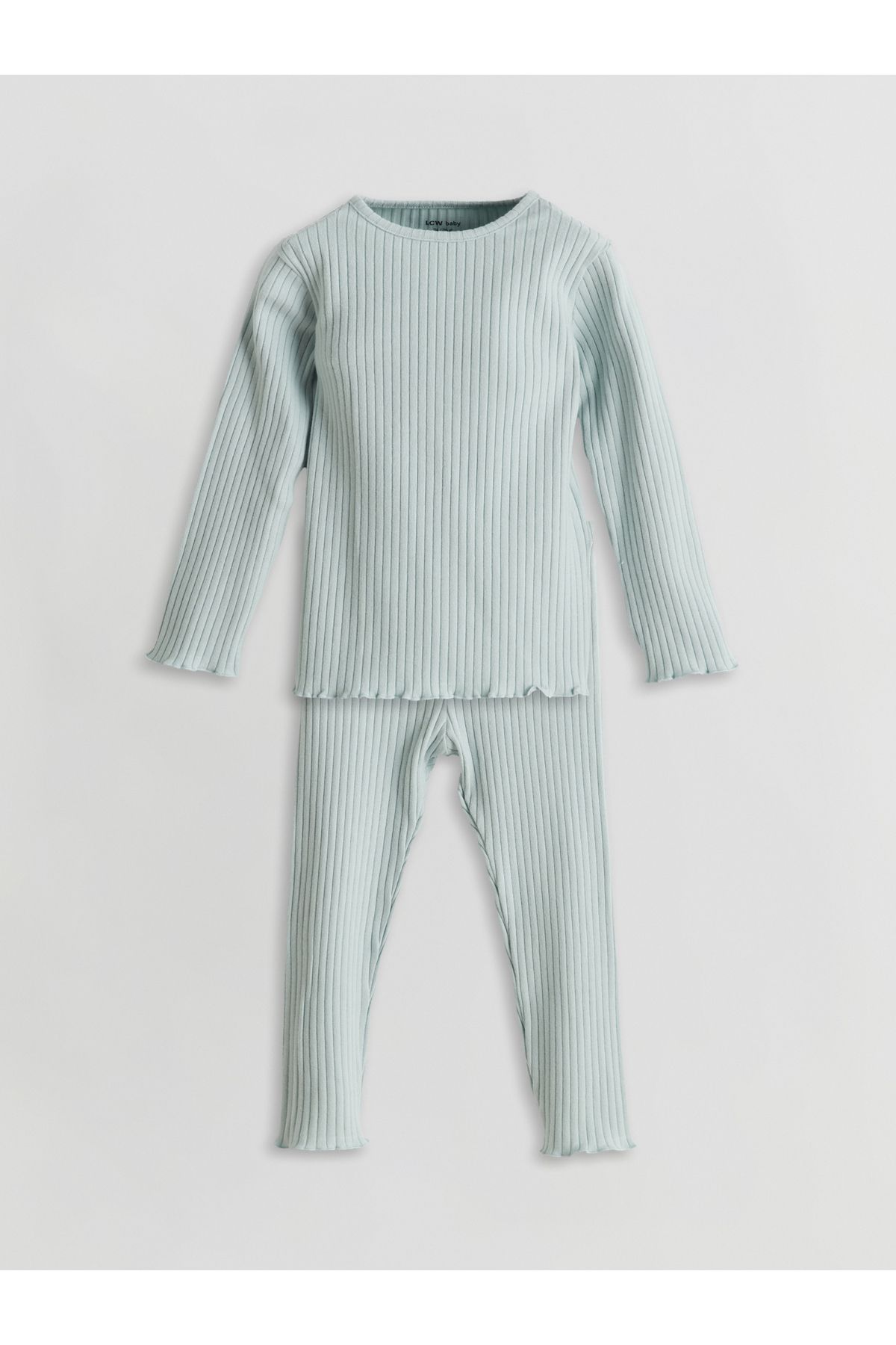 LC Waikiki Bisiklet Yaka Uzun Kollu Basic Kız Bebek Pijama Takımı
