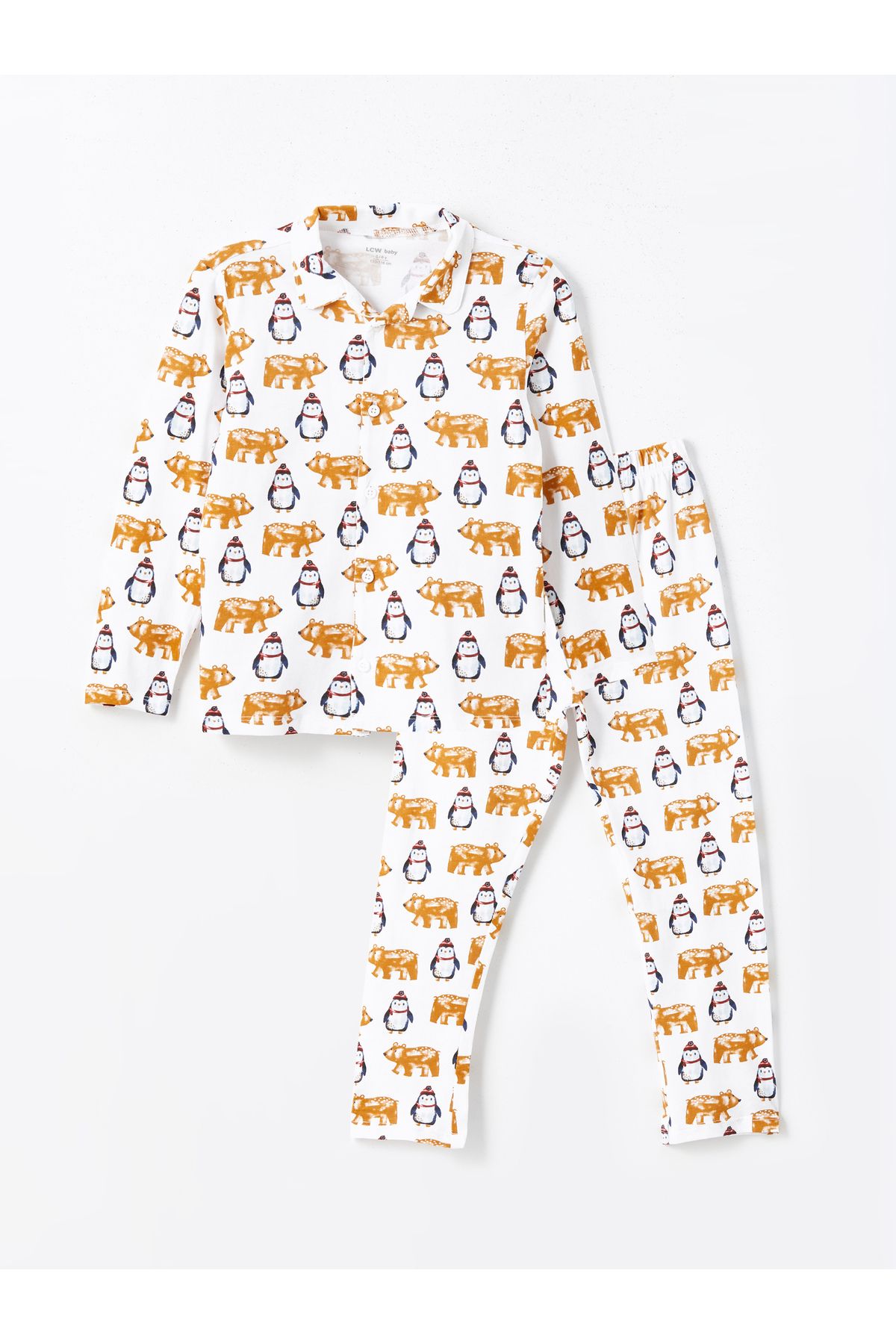 LC Waikiki Polo Yaka Baskılı Erkek Çocuk Pijama Takımı