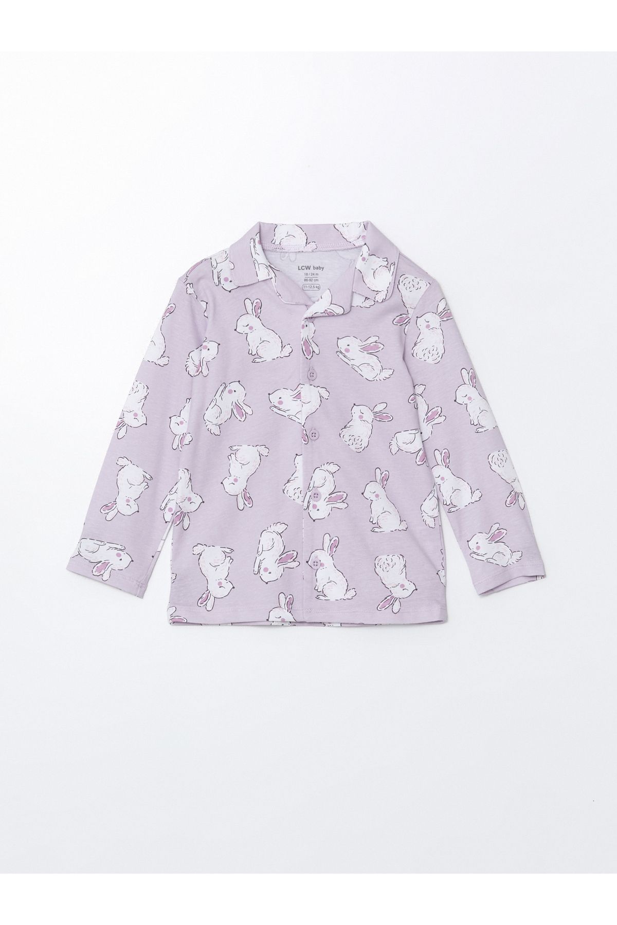 LC Waikiki Gömlek Yaka Kız Bebek Pijama Takımı