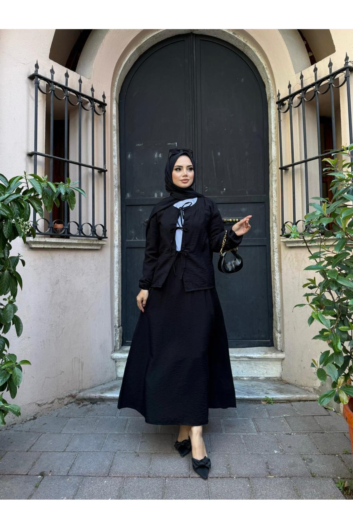 Moda Krash BAĞCIK DETAYLI KRASH ETEKLİ TAKIM