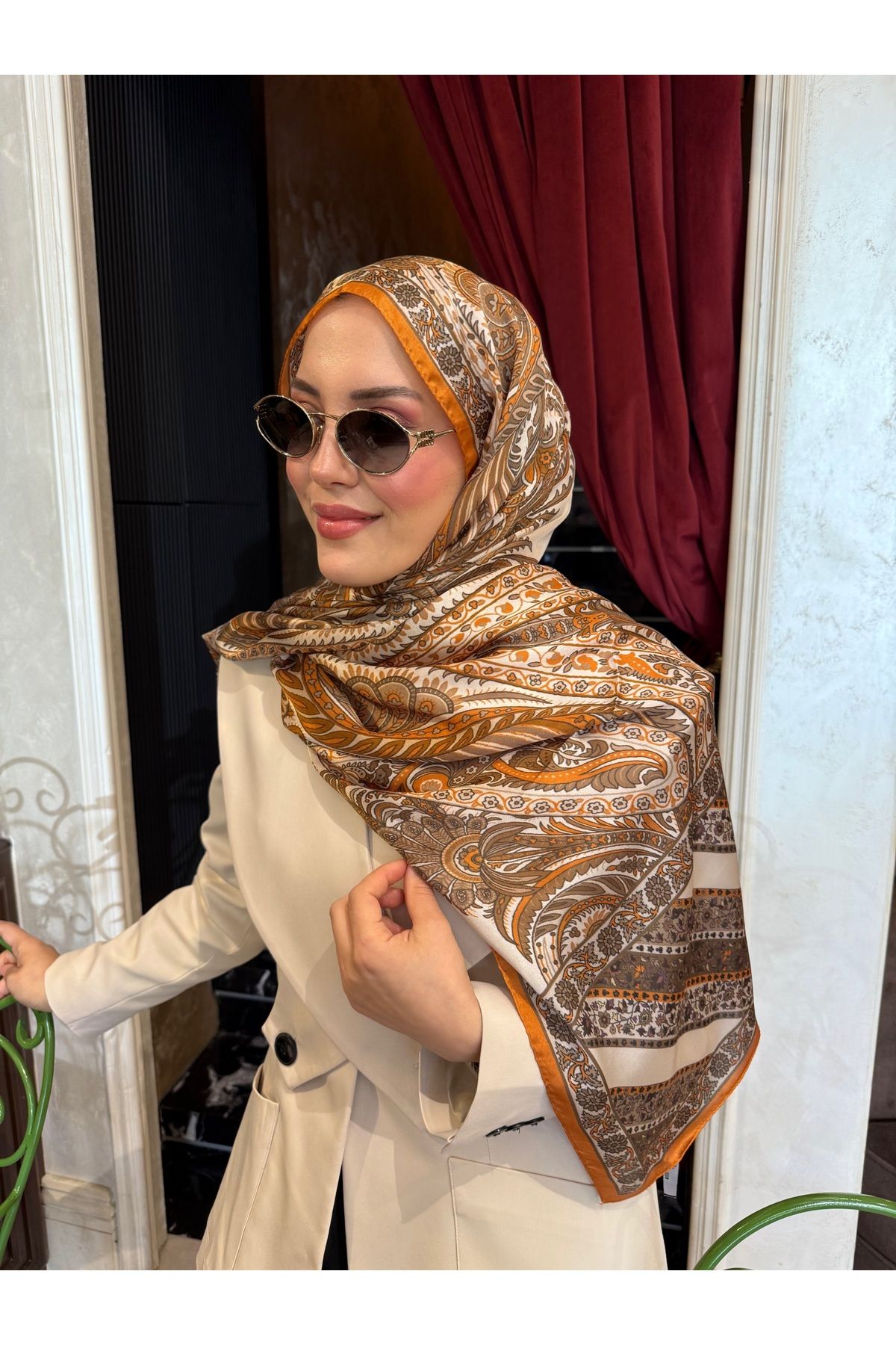 medascarfs Yeşil Etro Desen Şal