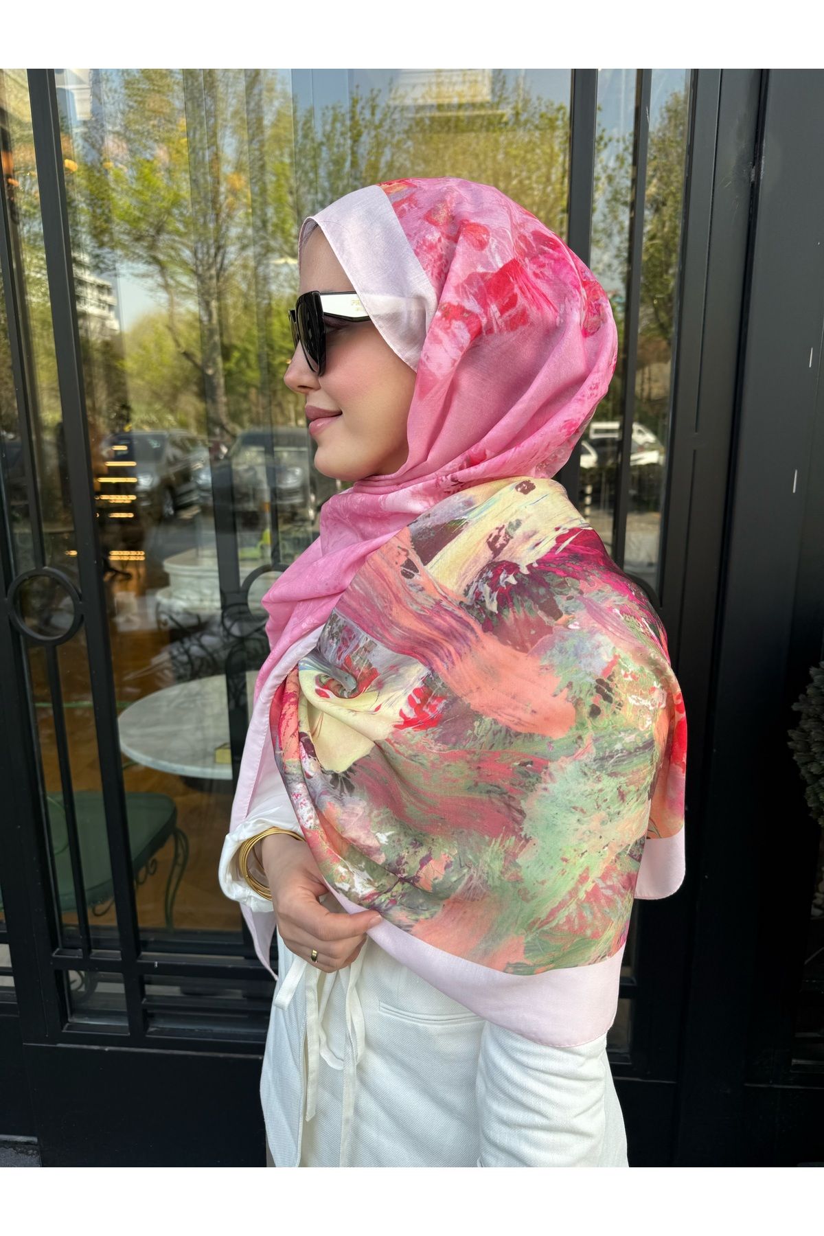 medascarfs Lila Lavender Orman Desen Şal