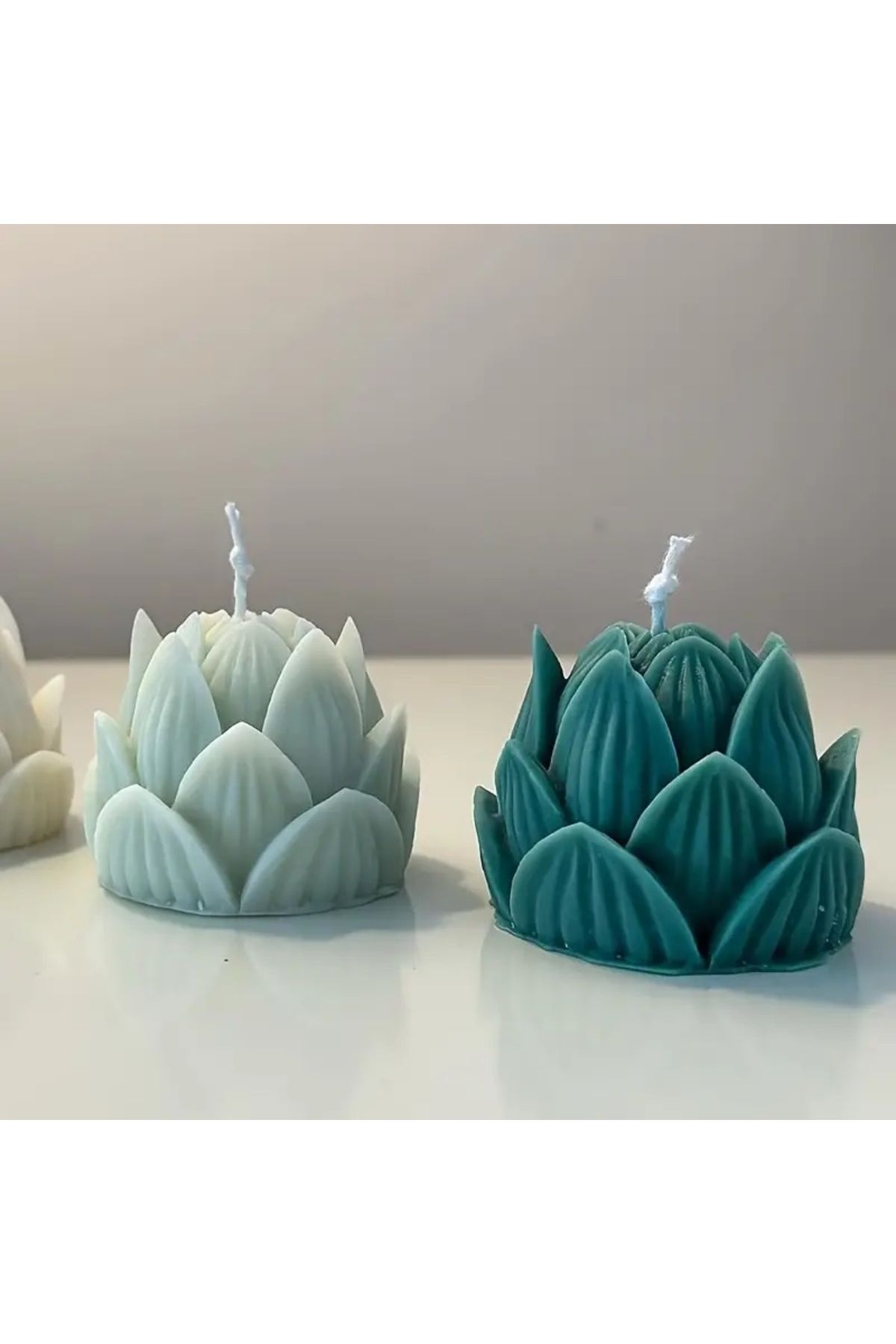 DEKORANLA Beyaz Lotus Çiçeği Silikon Kalıp, Mum ve Kokulu Taş Yapımı İçin