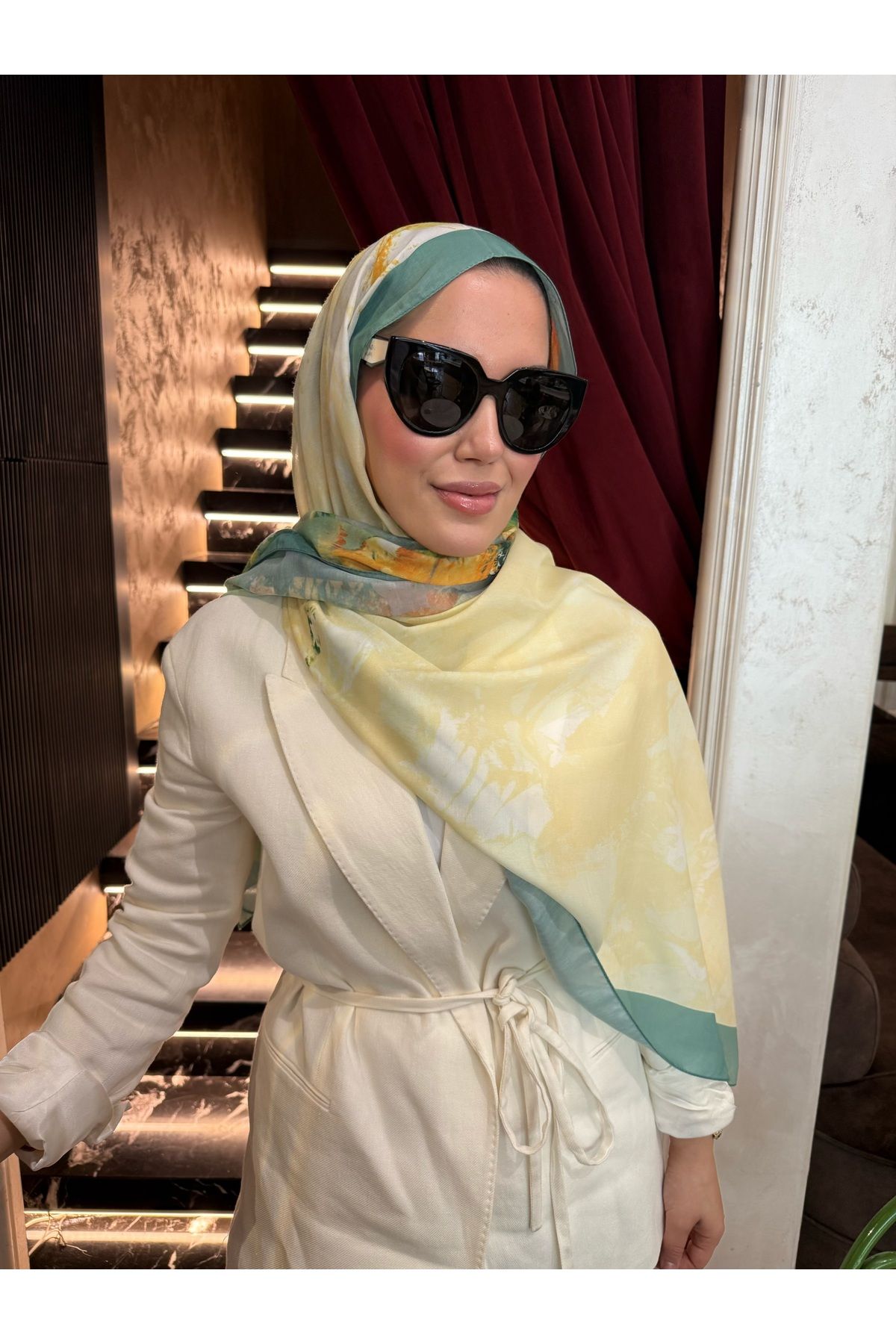 medascarfs Lila Lavender Orman Desen Şal