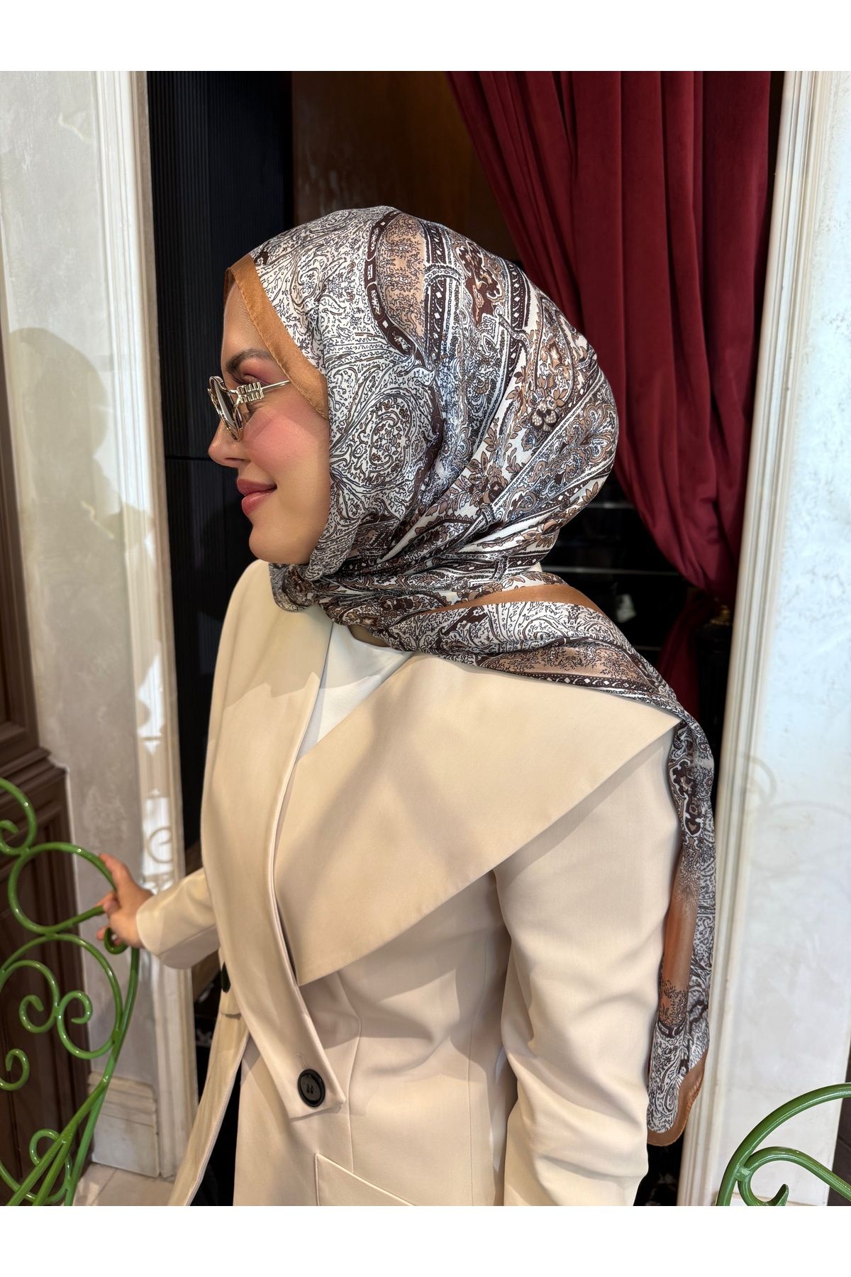 medascarfs Yeşil Etro Desen Şal