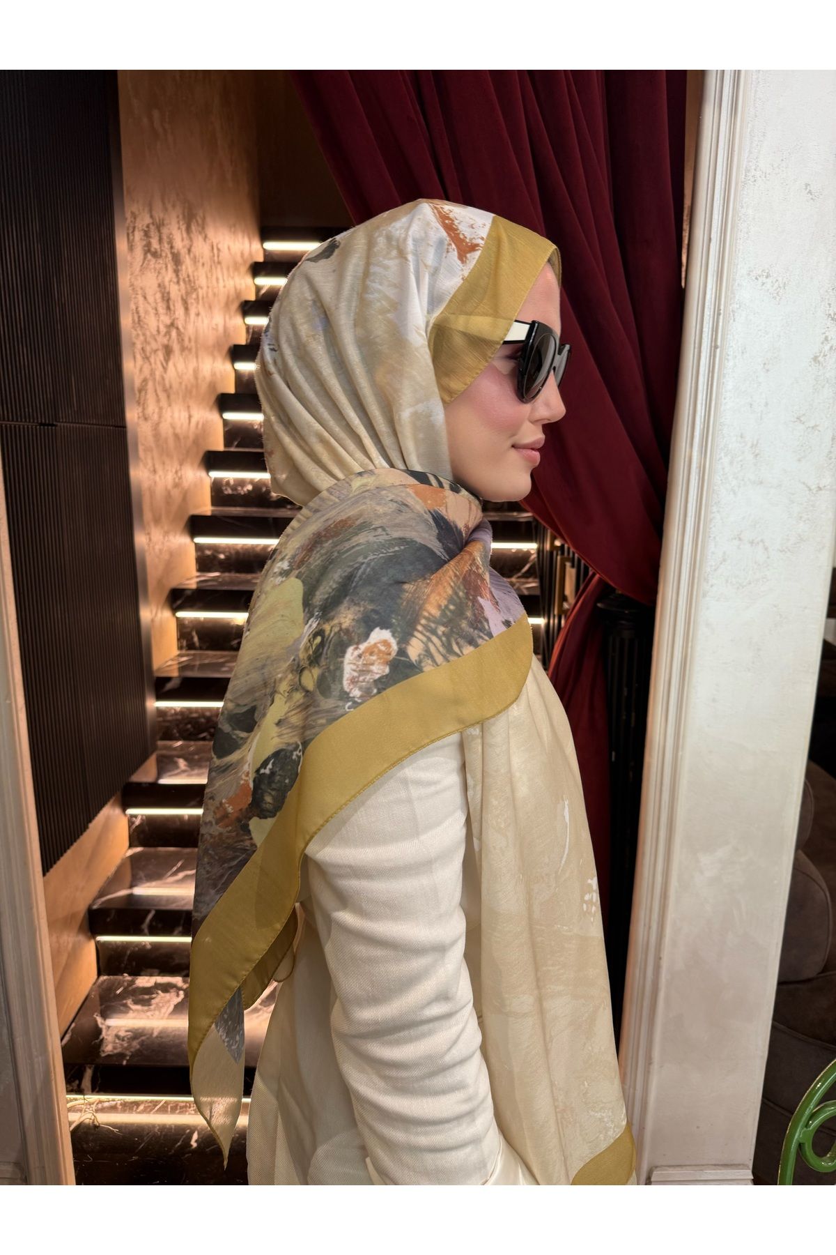 medascarfs Lila Lavender Orman Desen Şal
