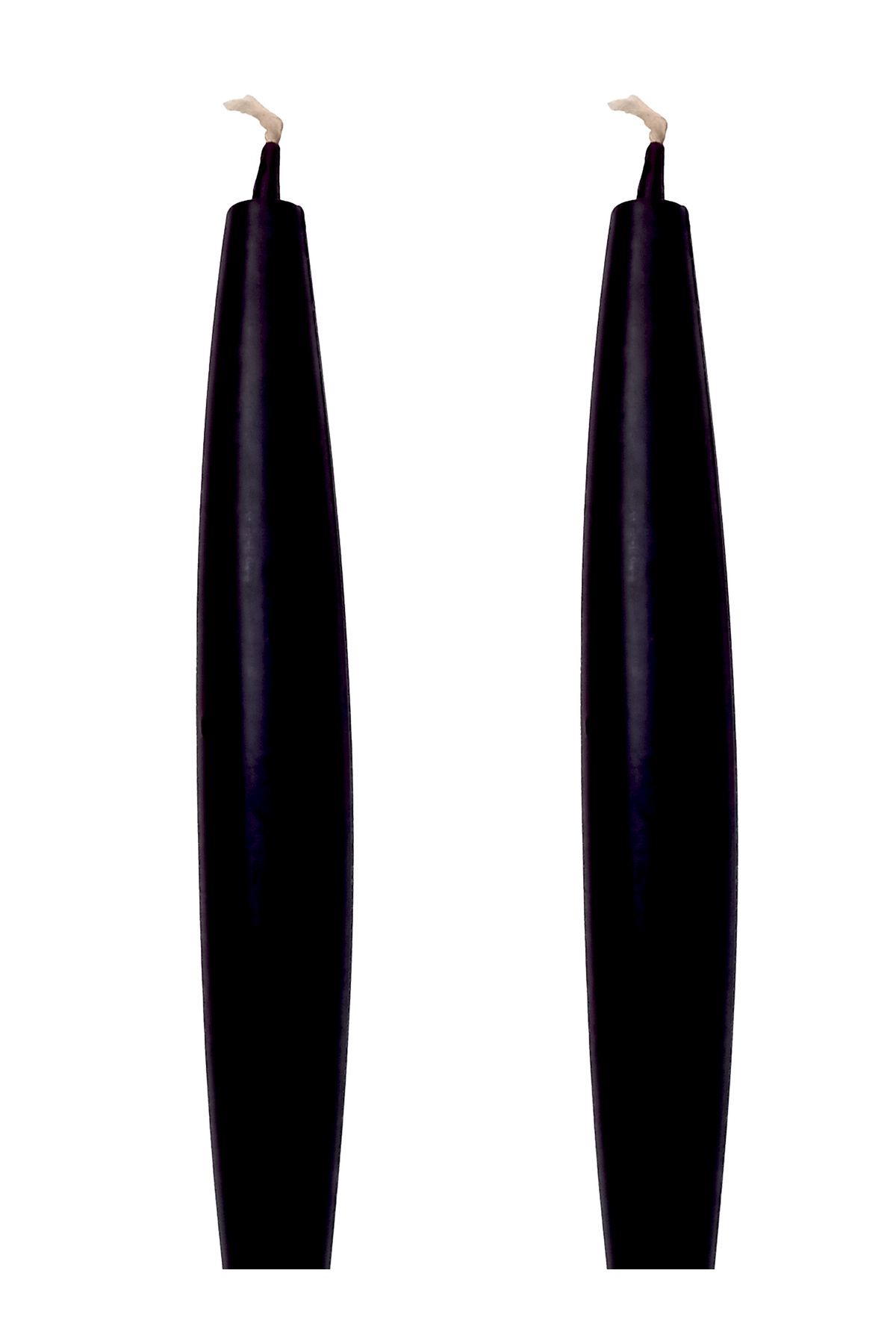 DEKORANLA Siyah Balmumu Mum, 2'li Set, 22 cm, Mermi Şekli, Masa Dekoru