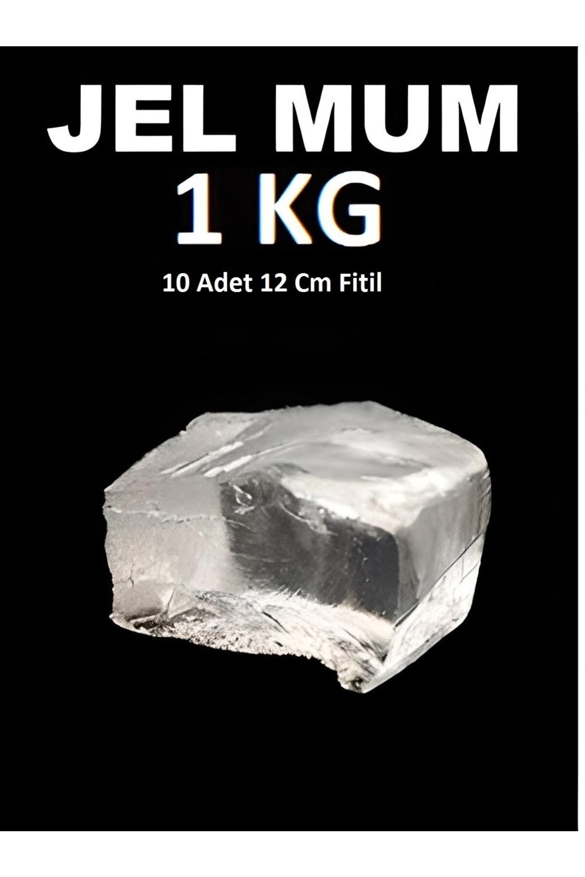 DEKORANLA Şeffaf jel mum 1 kg ve 10 adet 12 cm fitil ile birlikte, aydınlatıcı set