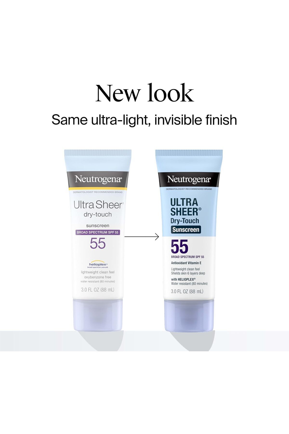 Neutrogena-Ultra Sheer Dry-Touch Sunscreen Lotion, Broad Spectrum SPF 55 UVA/UVB Protection, Oxybenz 3