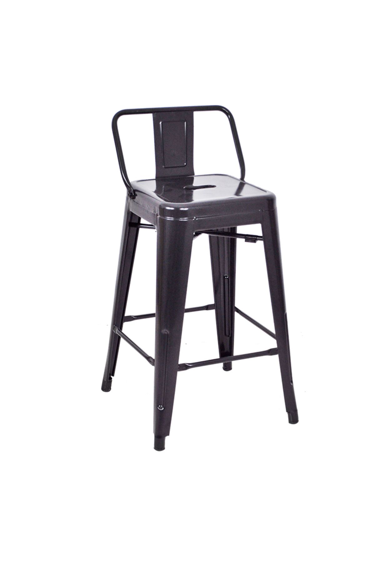 ChairLife Tolix Sırtlı Yüksek Metal Tabure