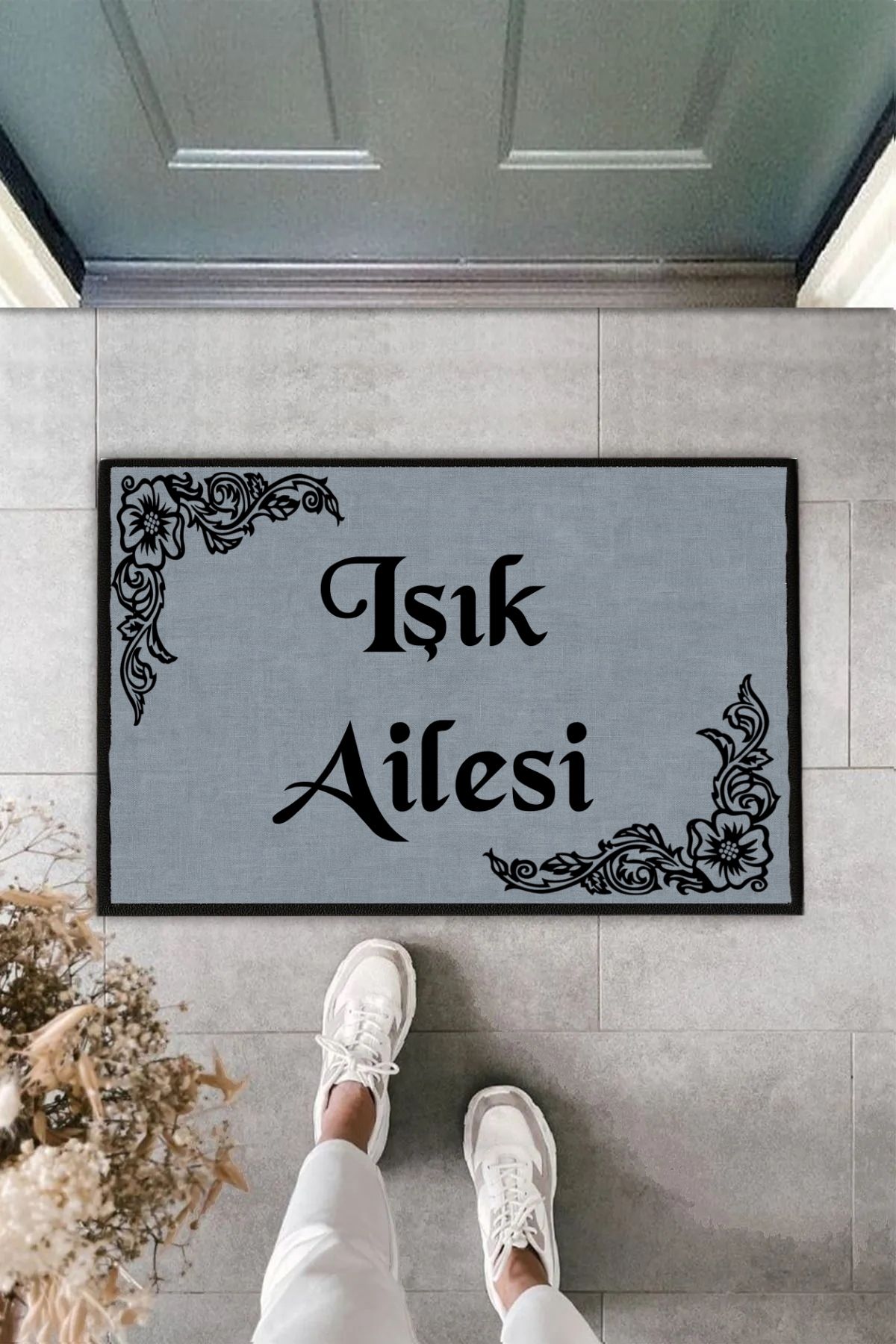 Hediyefoni Soyisimli Şık Çerçeveli Kişiye Özel Tasarım Kapi Paspas 60x40cm Kapi Onu Paspasi