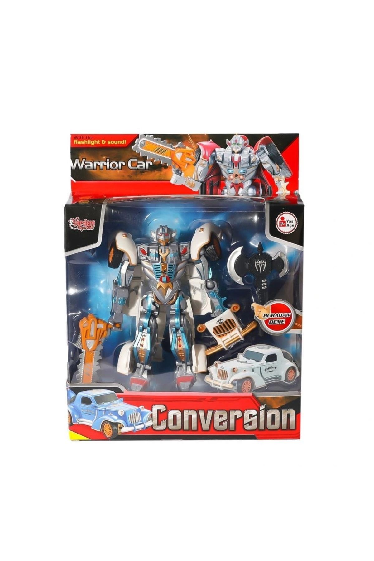 Eng Nessiworld HW-668-1-2 Işıklı Dönüşebilen Robot Araba -Vardem