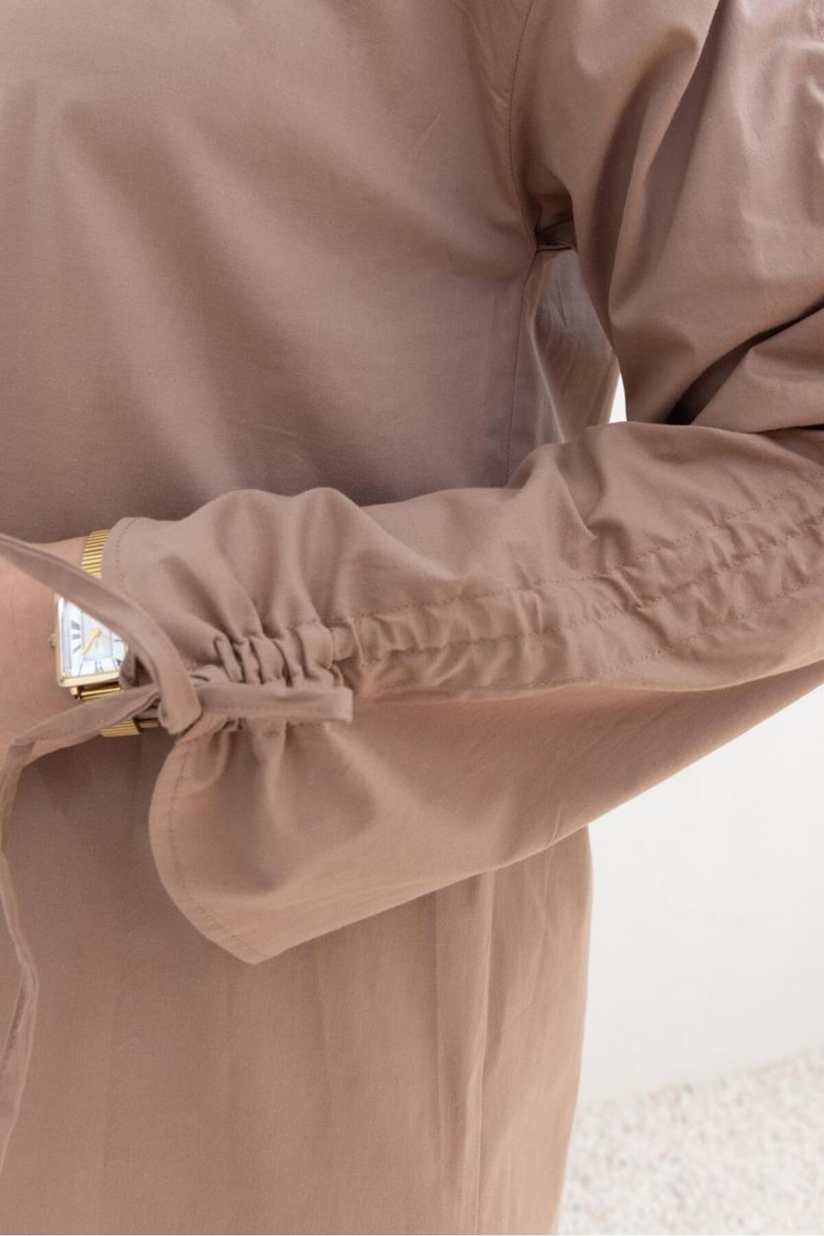 ALLDAY  Vizon-Kolu Büzgülü Cepli Gömlek - Görsel 3