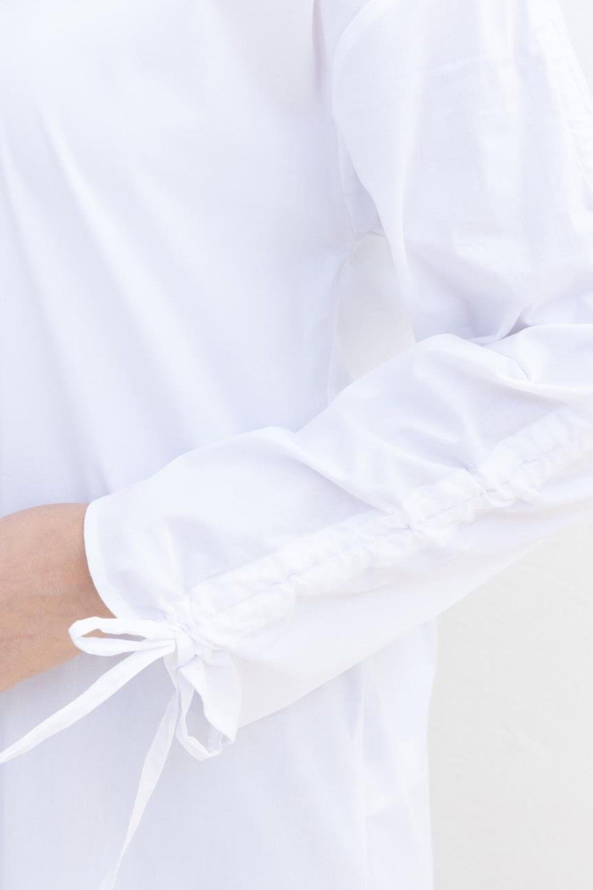 ALLDAY-White-Sleeve Gathered Pocket Shirt 5