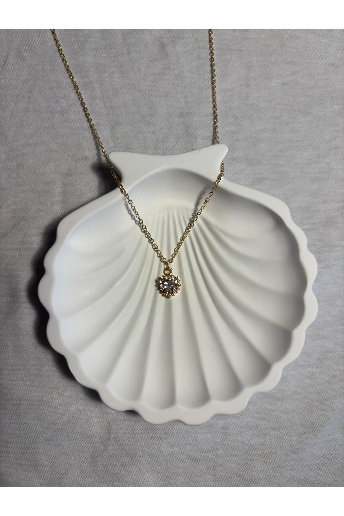 SIENAL COLLECTION Gümüş Renk Kalp Kolye